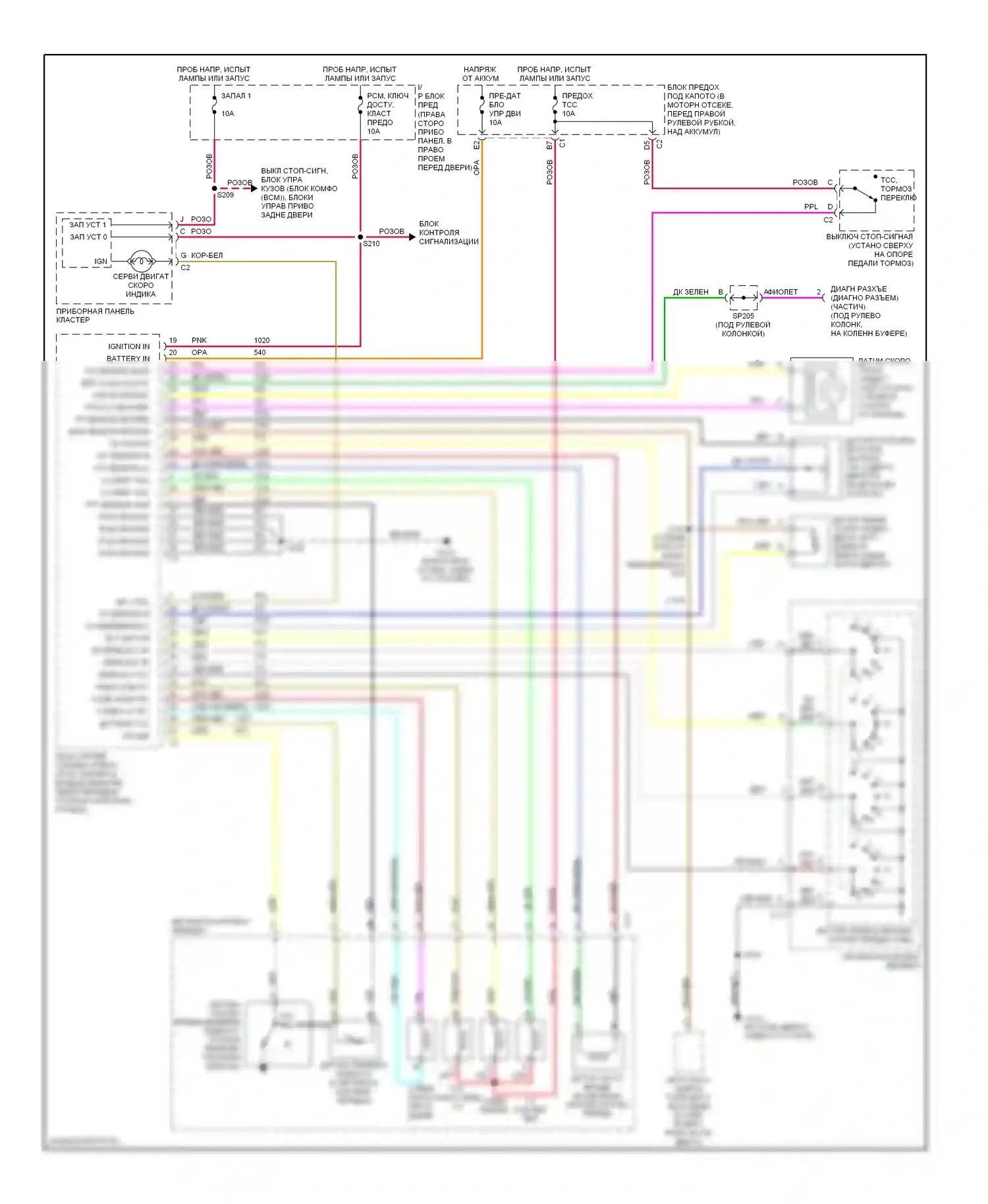 Montana Pontiac I (1997-2005): 3,4л vin e, электросхема автоматической коробки передач 