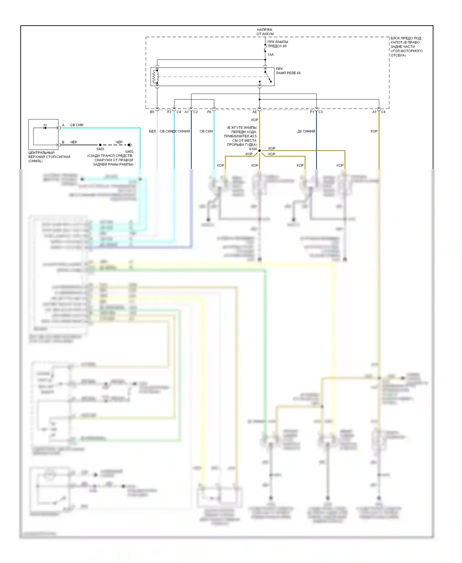 Solstice Pontiac I (2005-2009): Электросхема фар и фонарей 