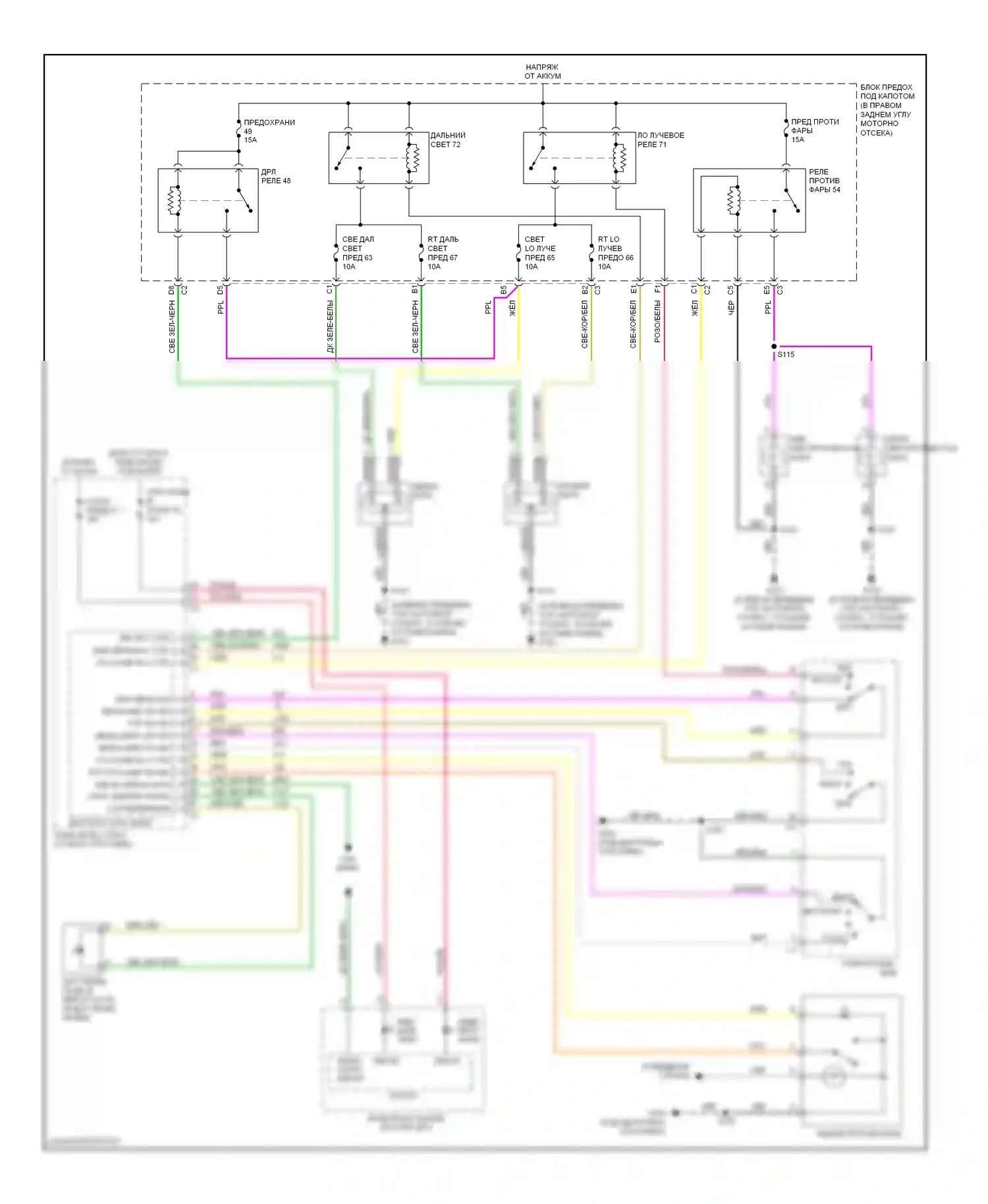 Solstice Pontiac I (2005-2009): Электросхема фар 