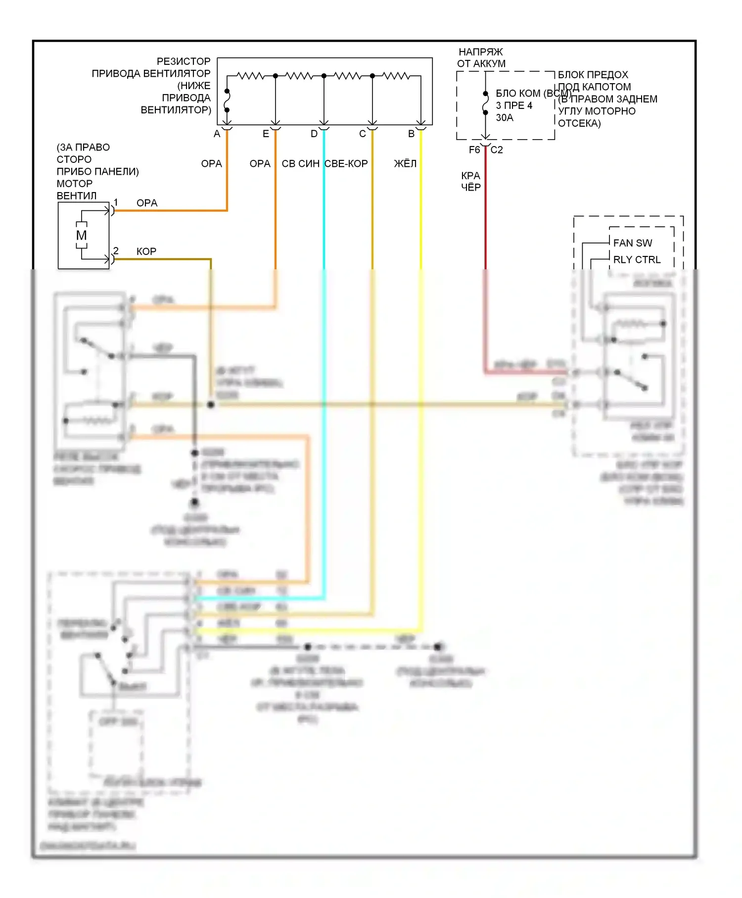 Solstice Pontiac I (2005-2009): Электросхема нагревателя 