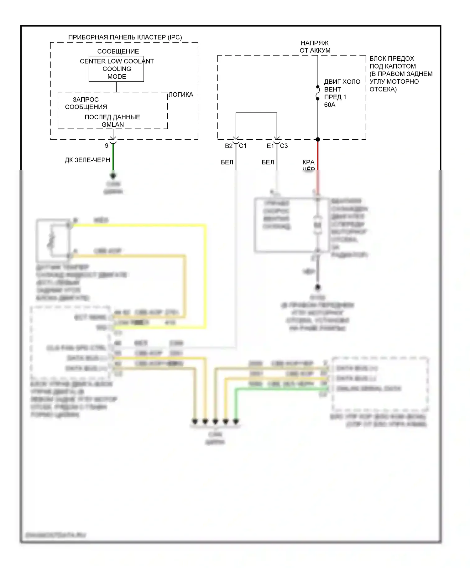 Solstice Pontiac I (2005-2009): 2,0л vin м турбо, электросхема вентилятора охлаждения 