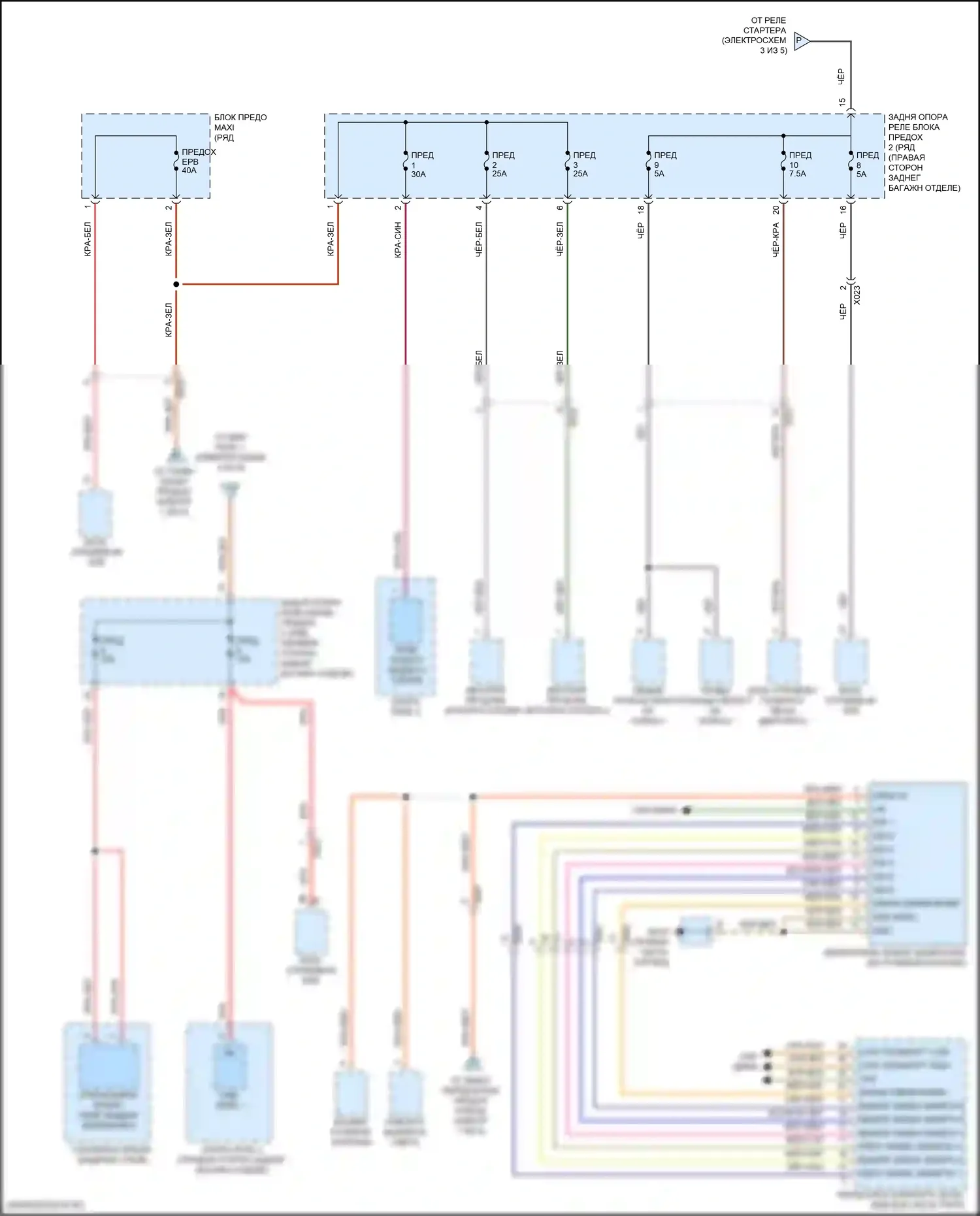718 Boxster S Porsche 982 (2016-2024): Электросхема блока предохранителей реле (5 из 5) 