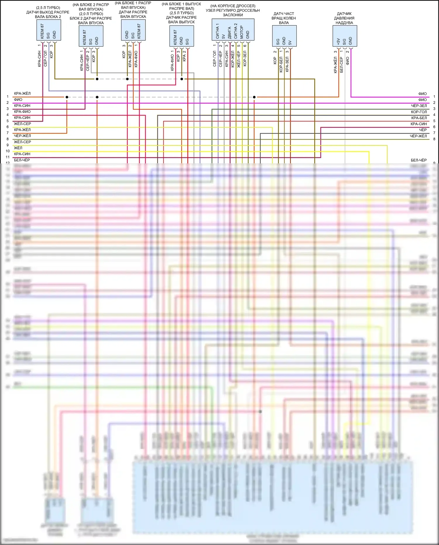 718 Boxster S Porsche 982 (2016-2024): Электросхема двигателя 2.0л турбо (6 из 7) 
