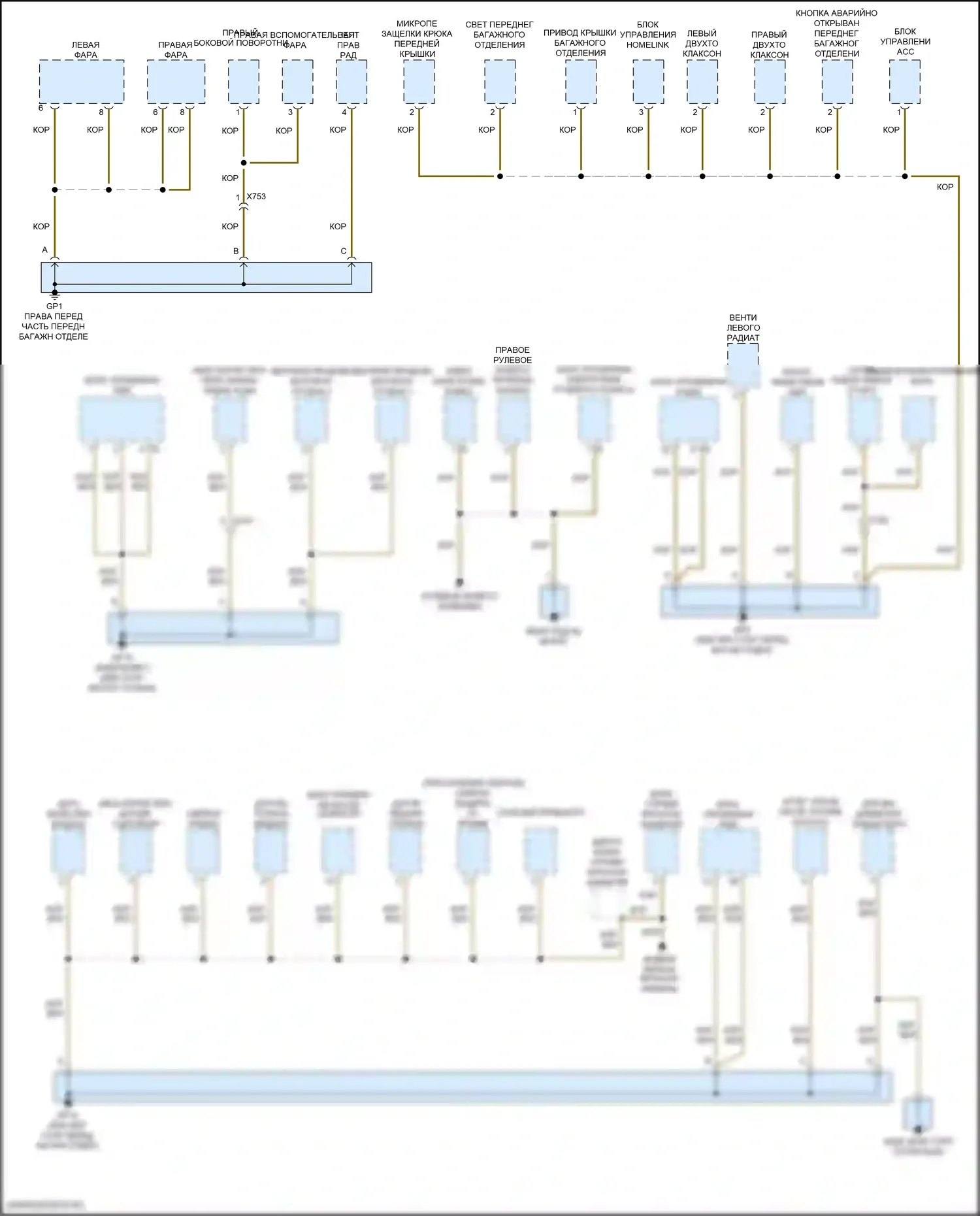 718 Boxster S Porsche 982 (2016-2024): Электросхема точек подключения масс (1 из 5) 