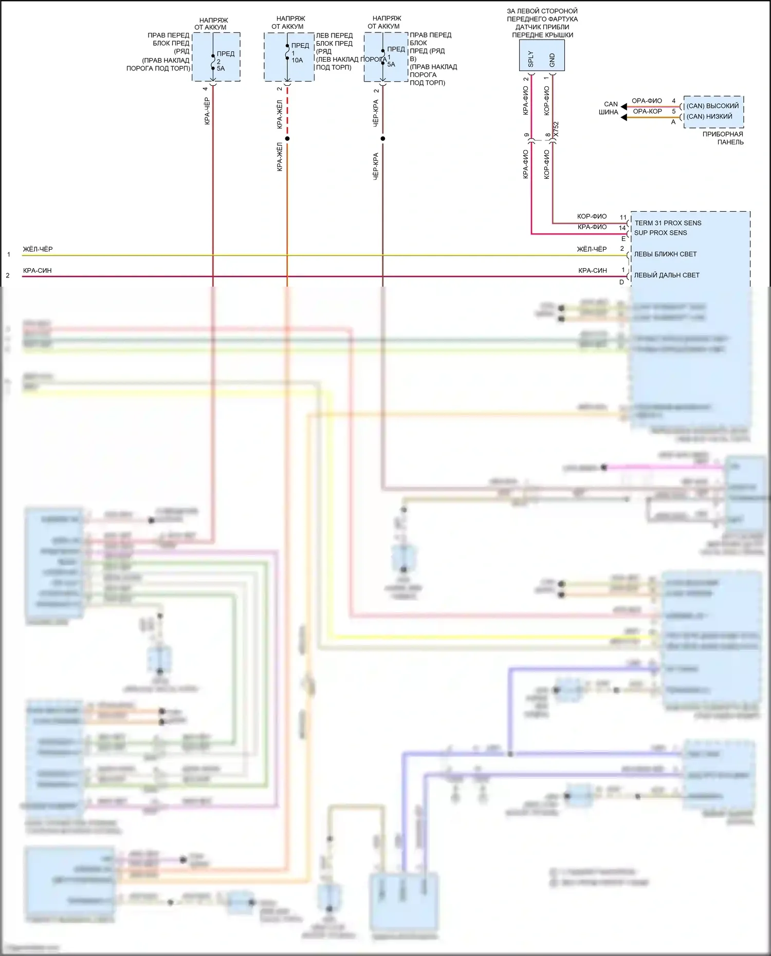718 Boxster Porsche 982 (2016-2024): Электросхема фар, без светодиодных фар (2 из 2) 