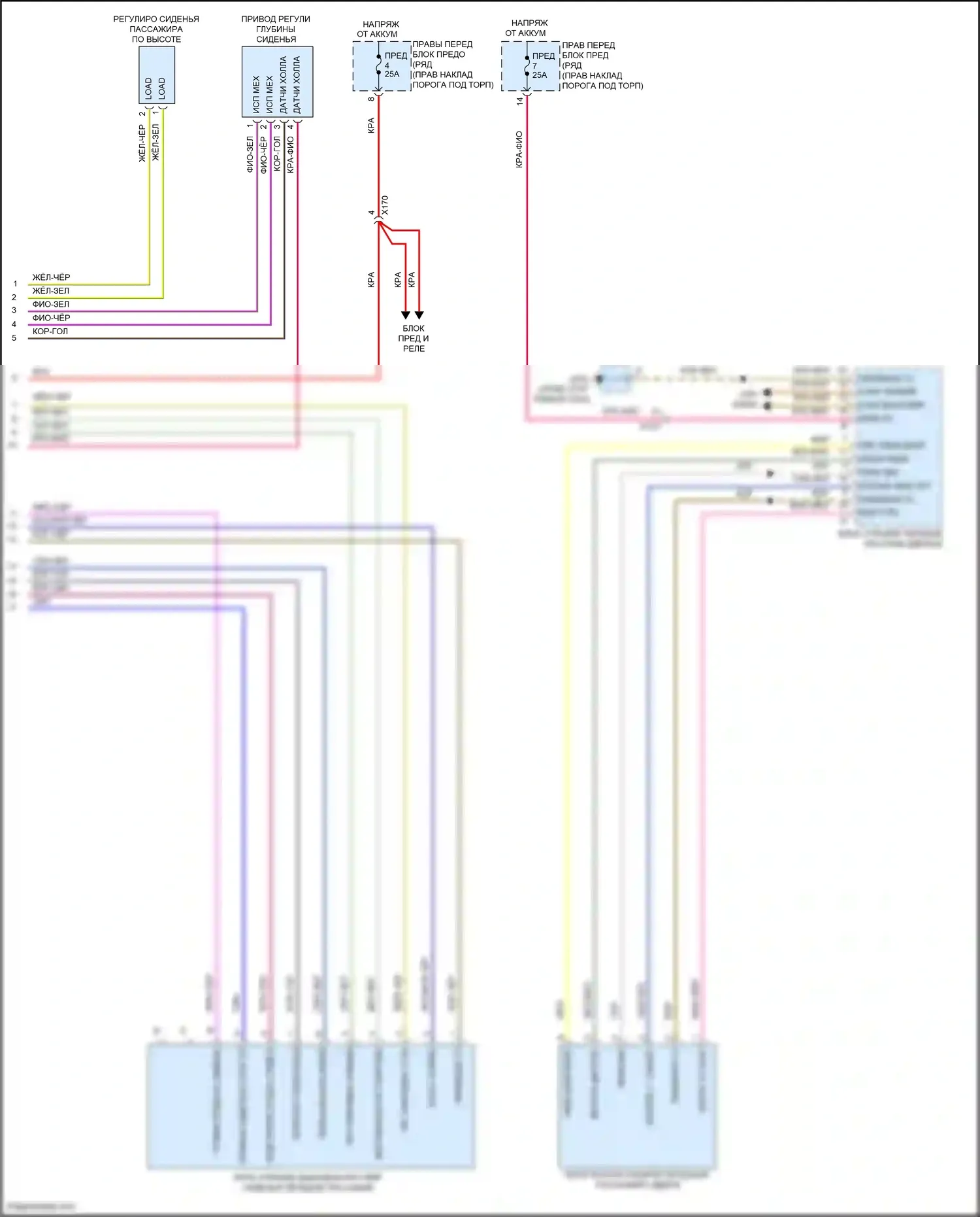 718 Boxster Porsche 982 (2016-2024): Электросхема сиденья памяти пассажира (2 из 2) 