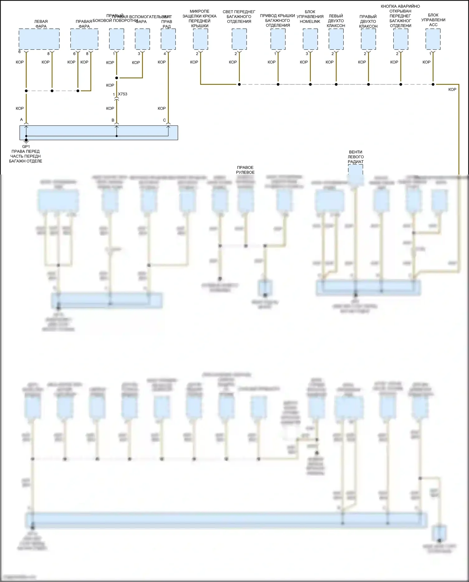 718 Boxster Porsche 982 (2016-2024): Электросхема точек подключения масс (1 из 5) 