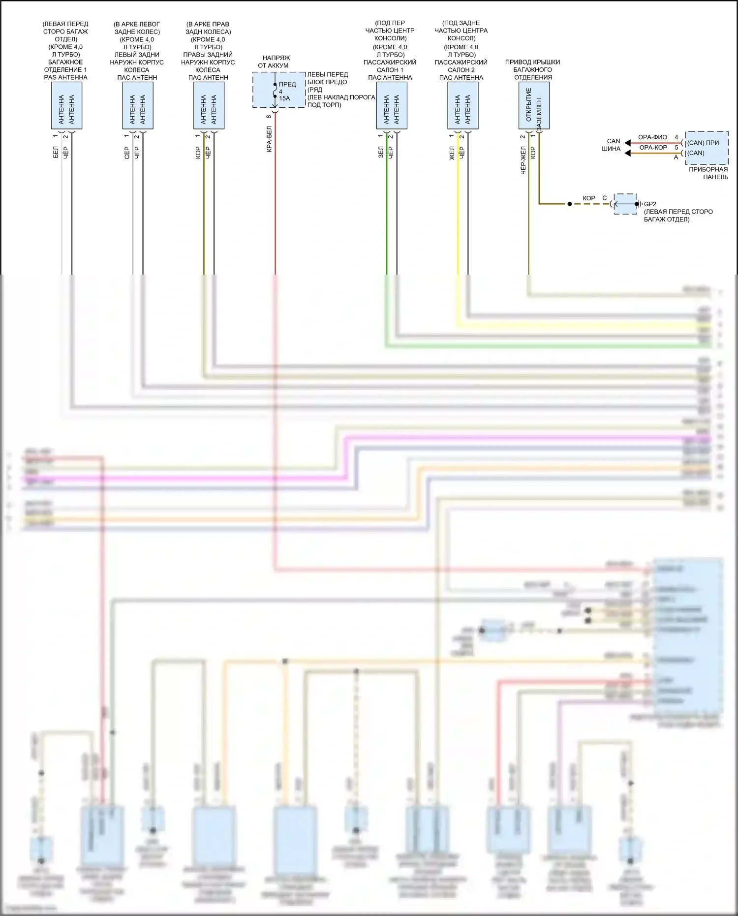 718 Boxster Porsche 982 (2016-2024): Электросхема центрального замка (2 из 3) 