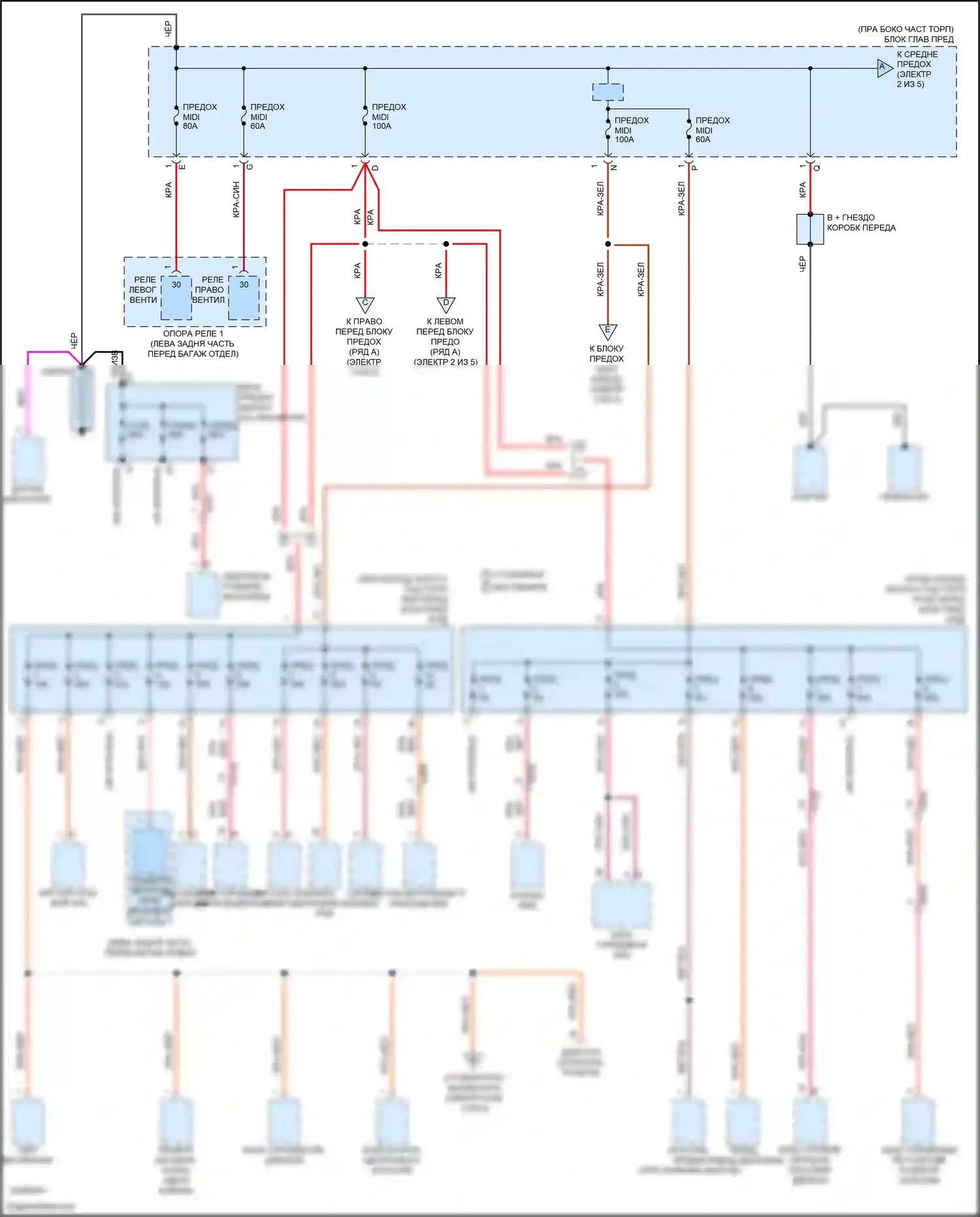 718 Cayman S Porsche 982 (2016-2024): Электросхема блока предохранителей реле (1 из 5) 