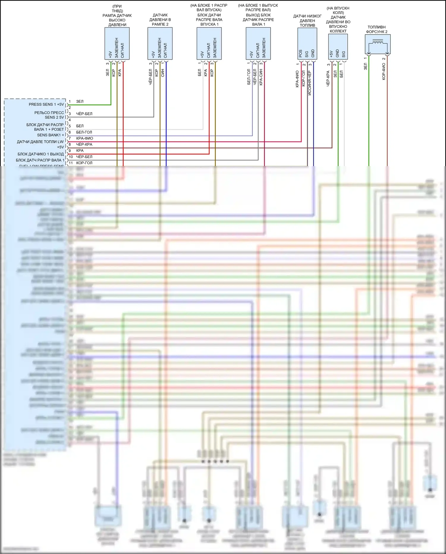 718 Cayman Porsche 982 (2016-2024): Электросхема двигателя 4.0л турбо (1 из 8) 