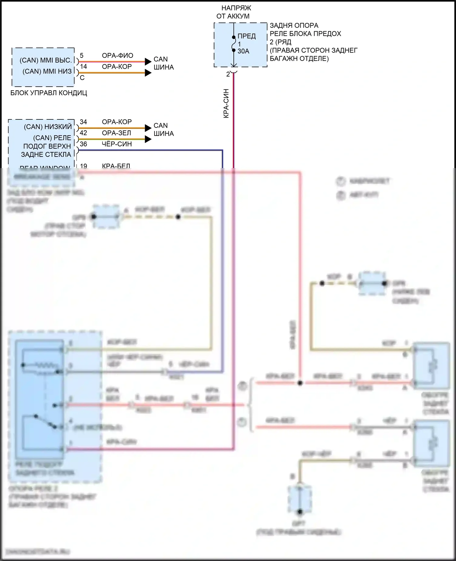 718 Cayman Porsche 982 (2016-2024): Электросхема подогрева 