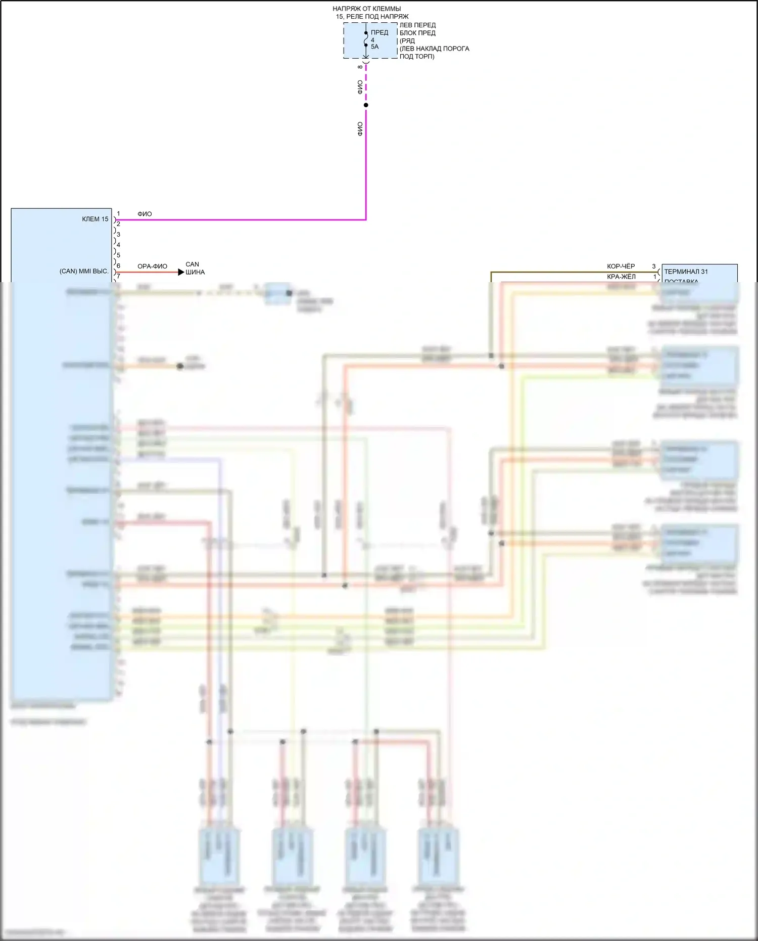 718 Cayman Porsche 982 (2016-2024): Электросхема парктроника 