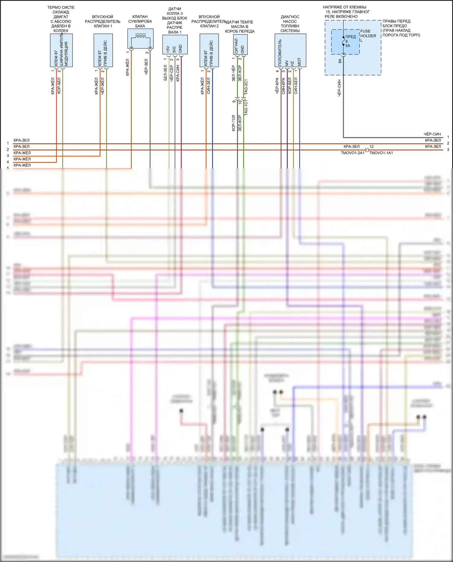 911 Carrera 4 GTS Porsche 992 (2018-2024): Электросхема двигателя 3,0л турбо (3 из 9) 