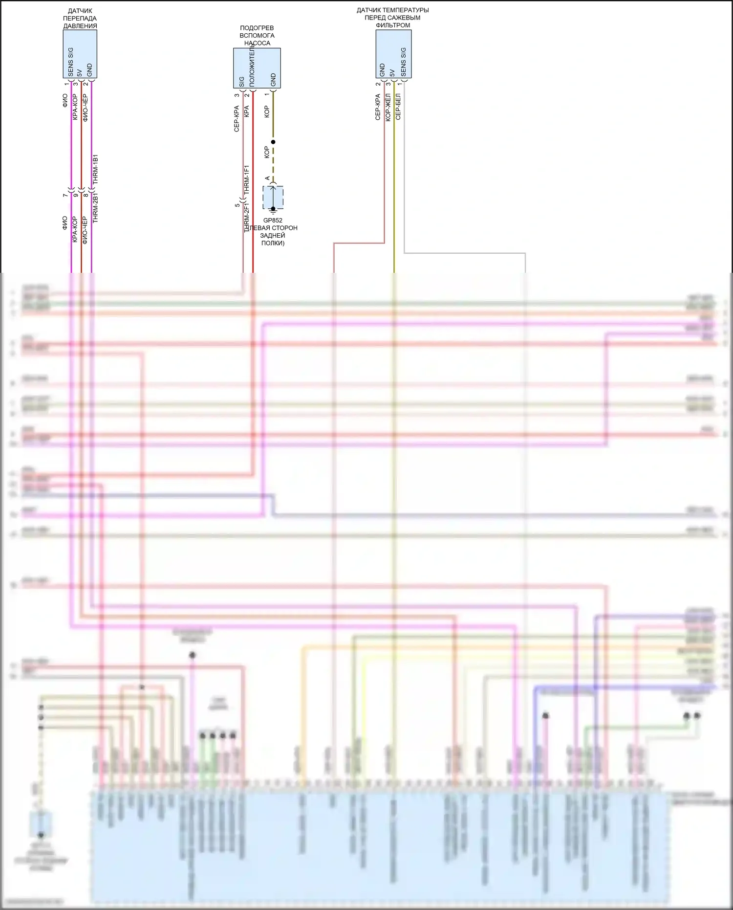 911 Carrera 4 GTS Porsche 992 (2018-2024): Электросхема двигателя 3,0л турбо (6 из 9) 