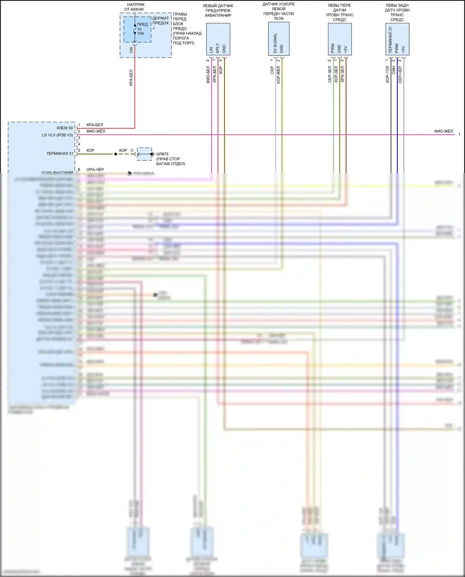 911 Carrera 4 GTS Porsche 992 (2018-2024): Электросхема электронной подвески (1 из 2) 