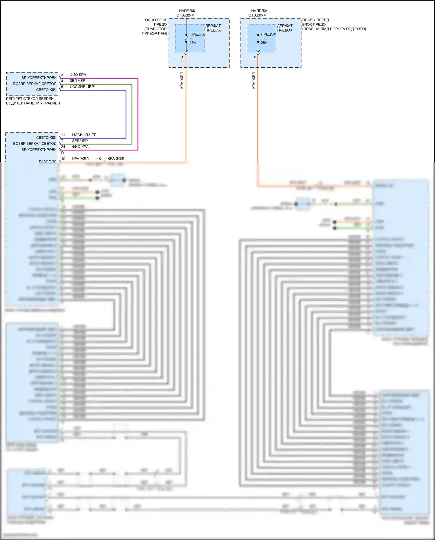 911 Carrera 4 GTS Porsche 992 (2018-2024): Электросхема управления зеркалами заднего вида 