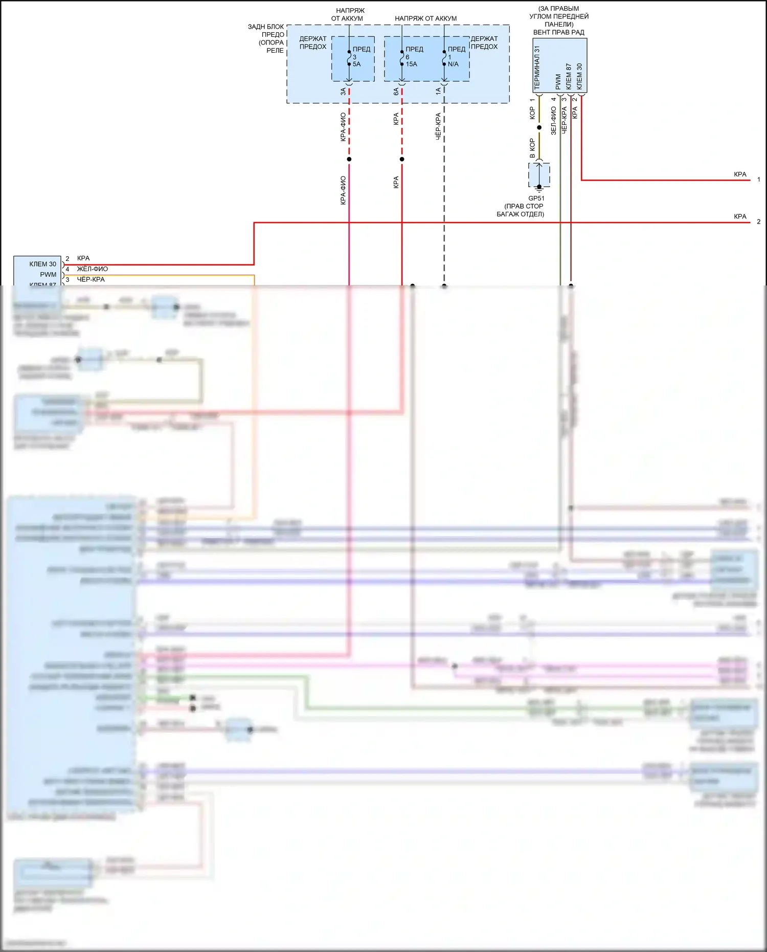 911 Carrera 4 GTS Porsche 992 (2018-2024): Электросхема вентилятора охлаждения (1 из 2) 
