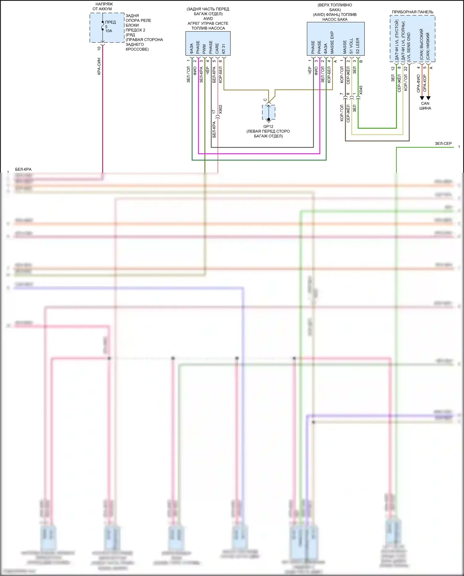 911 Carrera 4 Porsche 991 рестайлинг (2015-2019): Электросхема двигателя 3,0л турбо (4 из 7) 