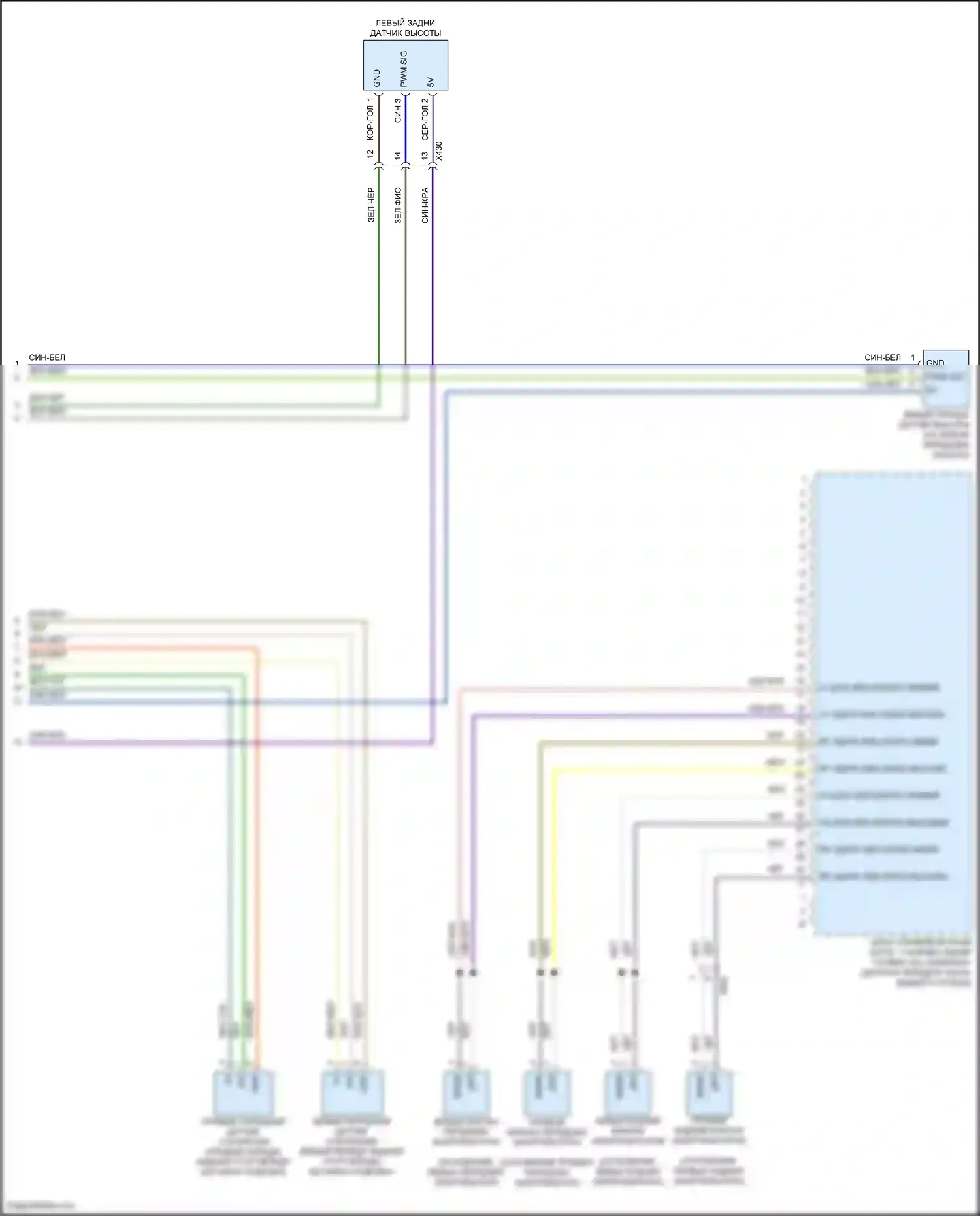 911 Carrera 4 Porsche 991 рестайлинг (2015-2019): Электросхема электронного контроля уровня (2 из 2) 