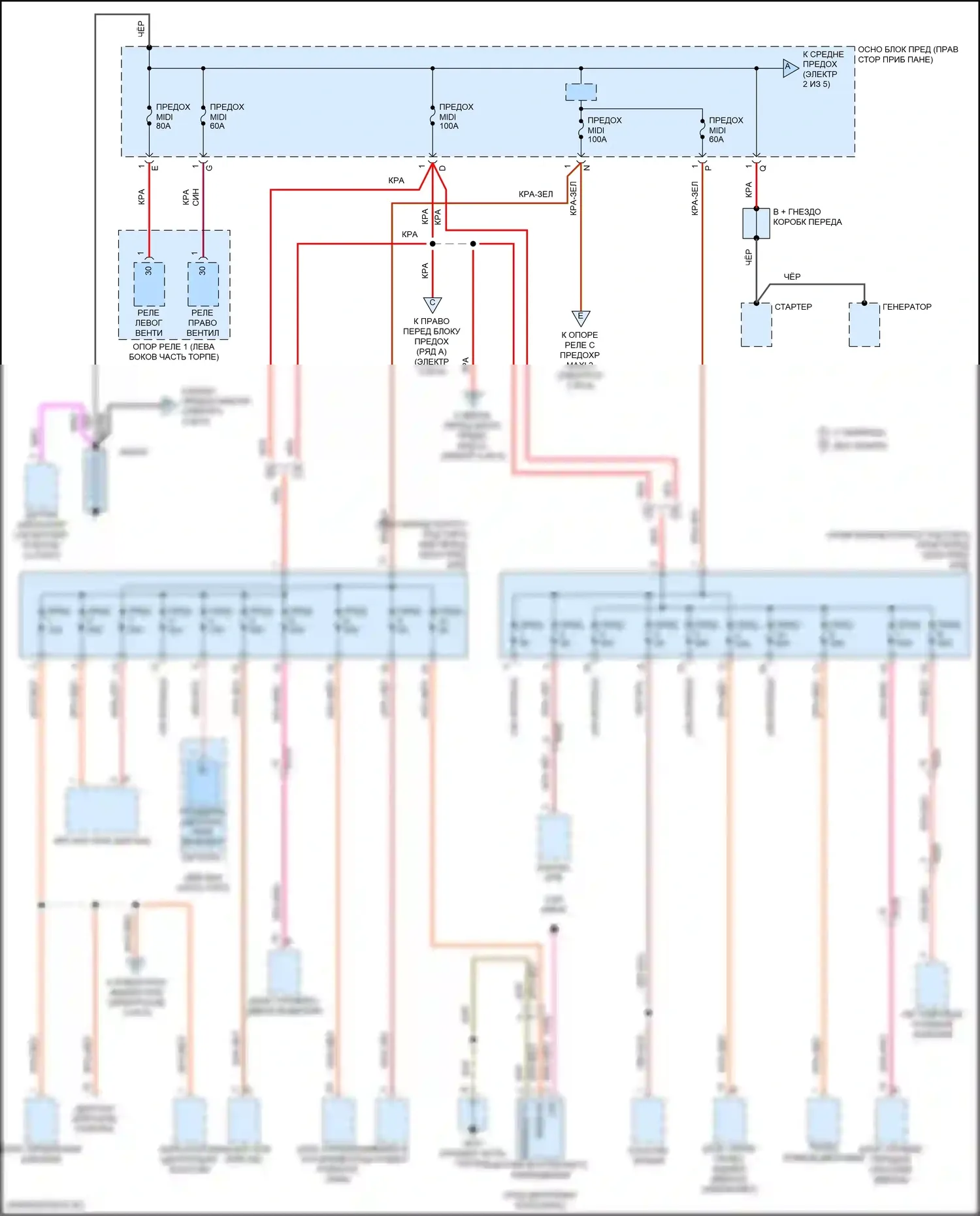 911 Carrera 4 Porsche 992 (2018-2024): Электросхема блока предохранителей реле (1 из 5) 