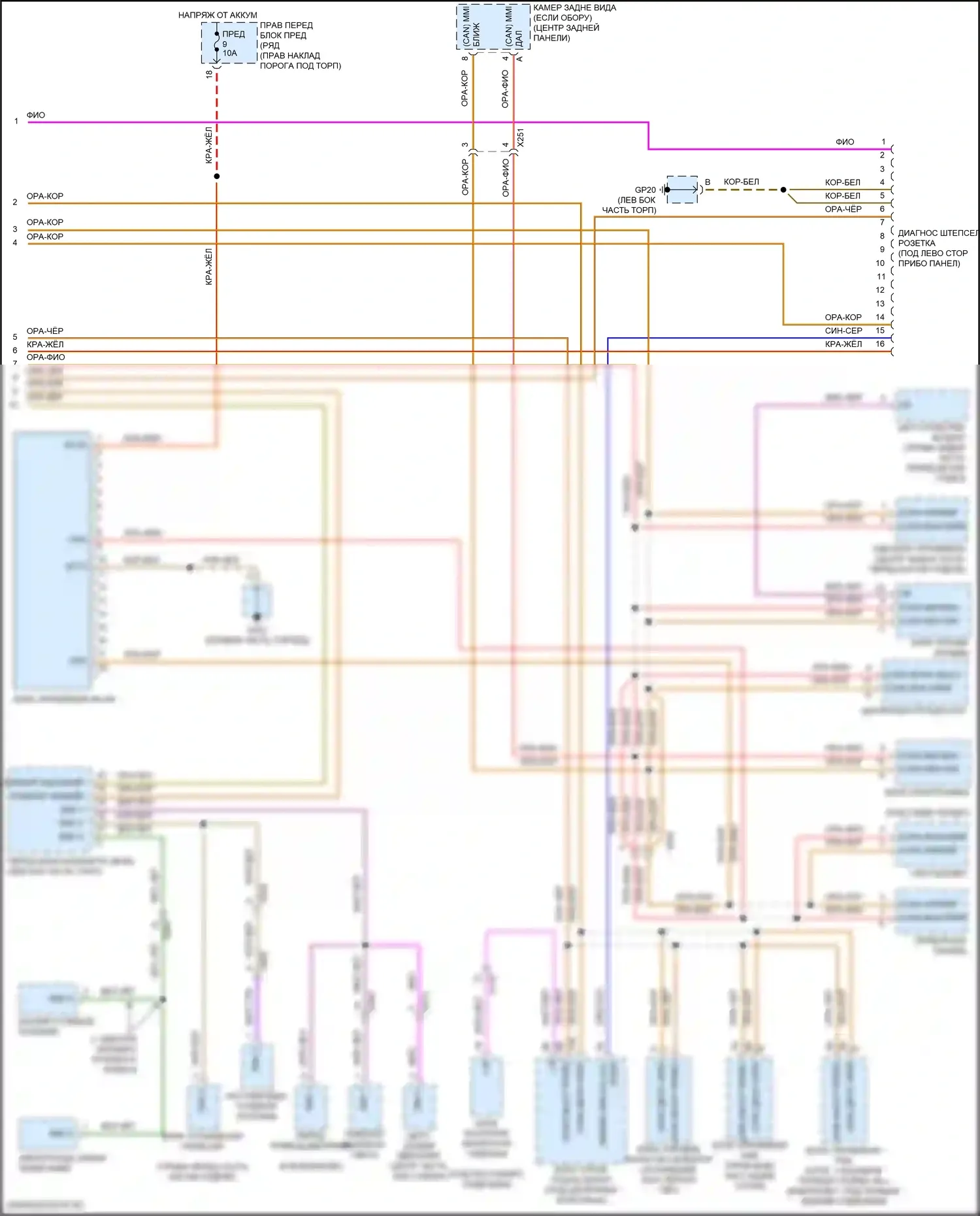 911 Carrera 4 Porsche 992 (2018-2024): Can шина электросхема (2 из 2) 