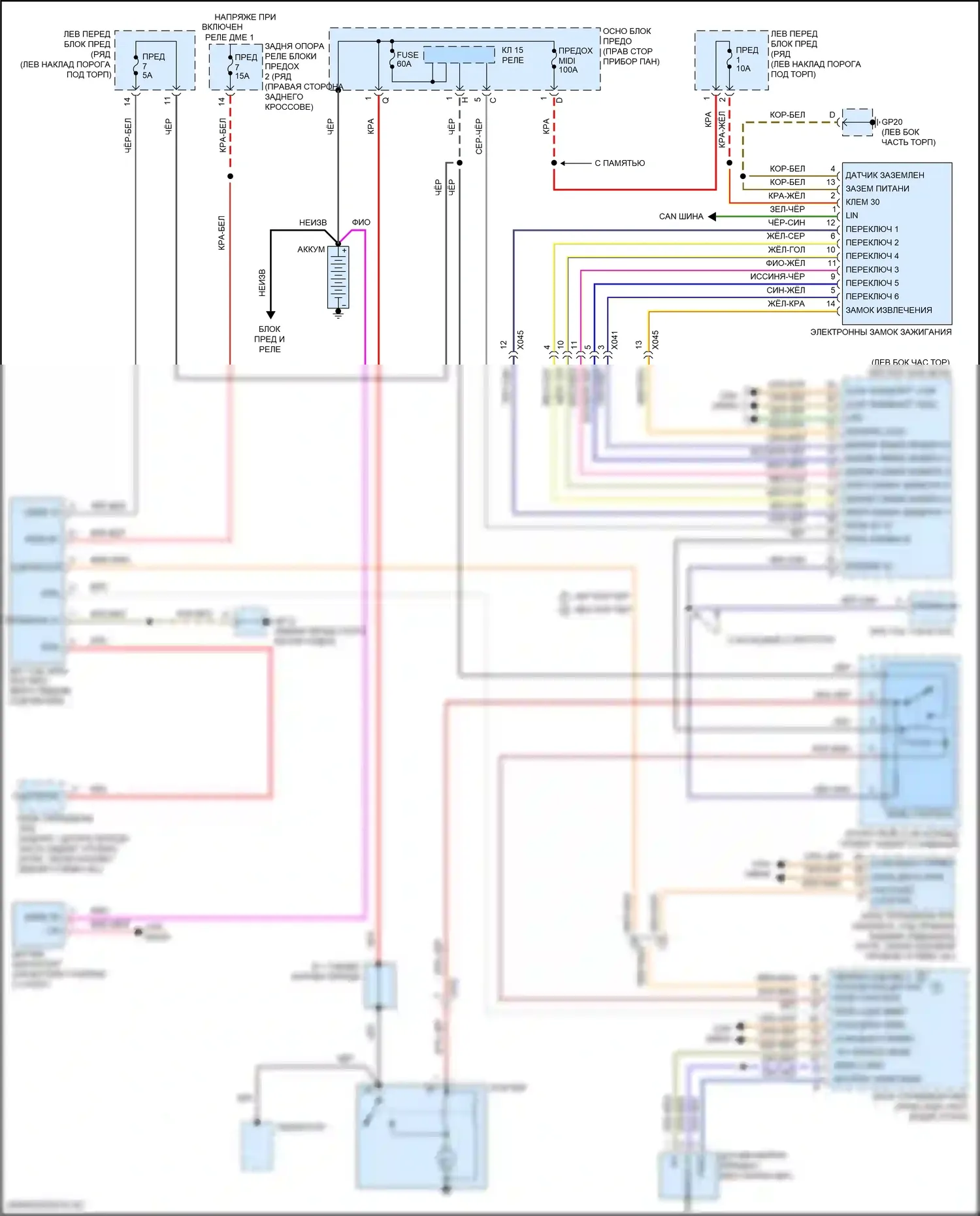 911 Carrera 4 Porsche 992 (2018-2024): Электросхема стартера 