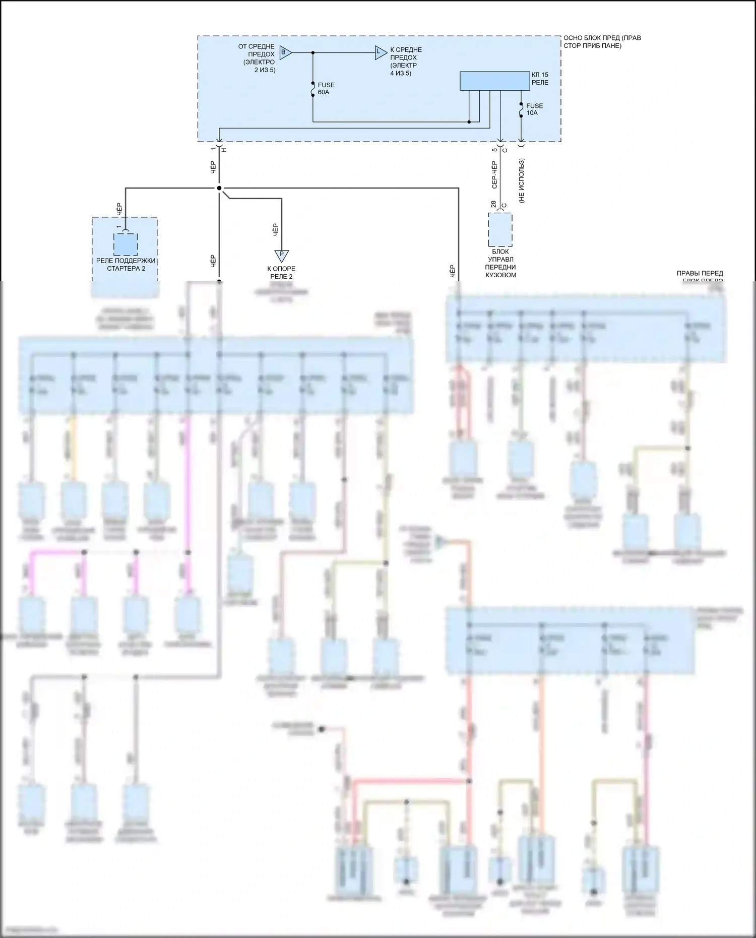 911 Carrera 4S Porsche 991 (2011-2015): Электросхема блока предохранителей реле, без турбонаддува (3 из 5) 