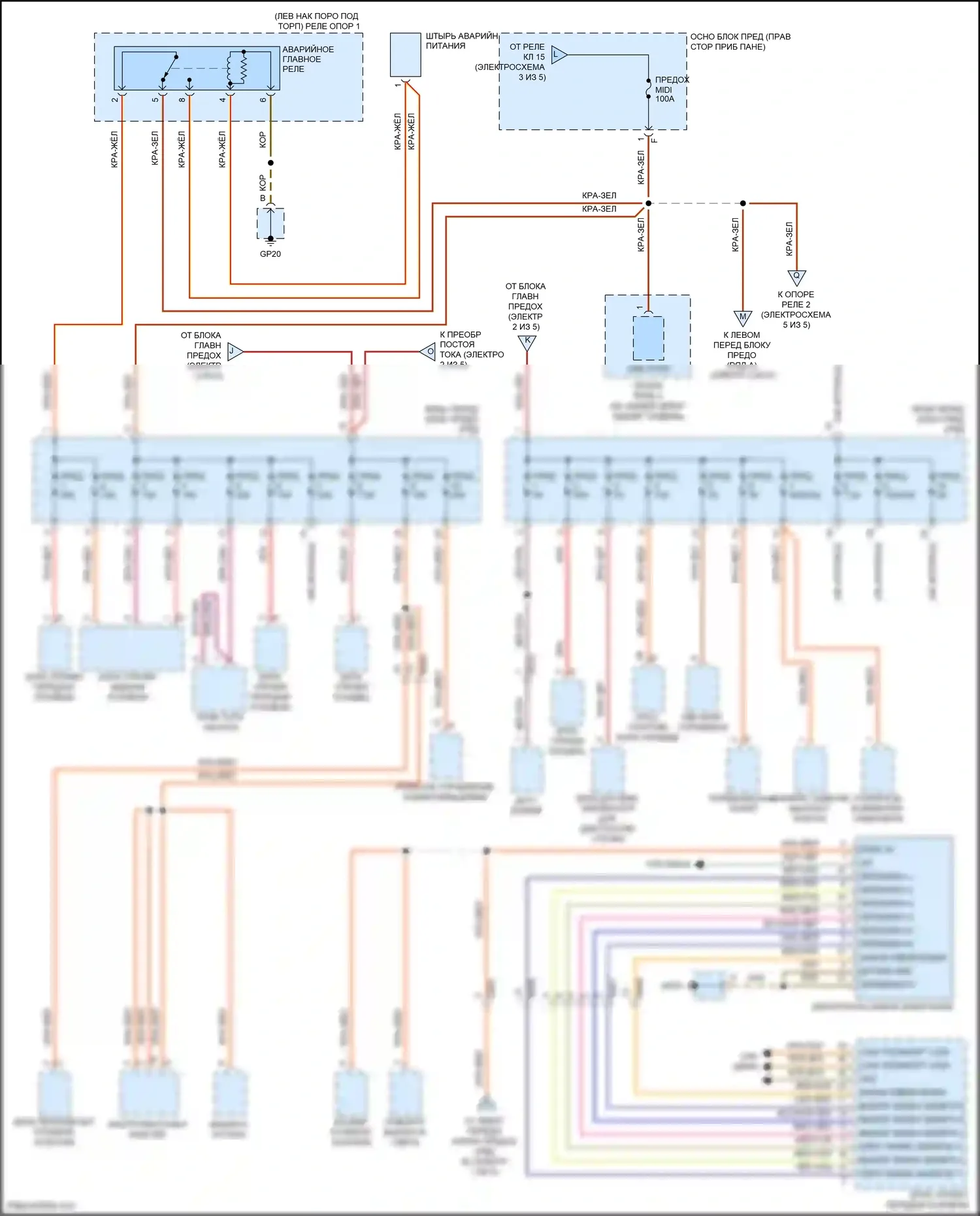 911 Carrera 4S Porsche 991 (2011-2015): Электросхема блока предохранителей реле, без турбонаддува (4 из 5) 