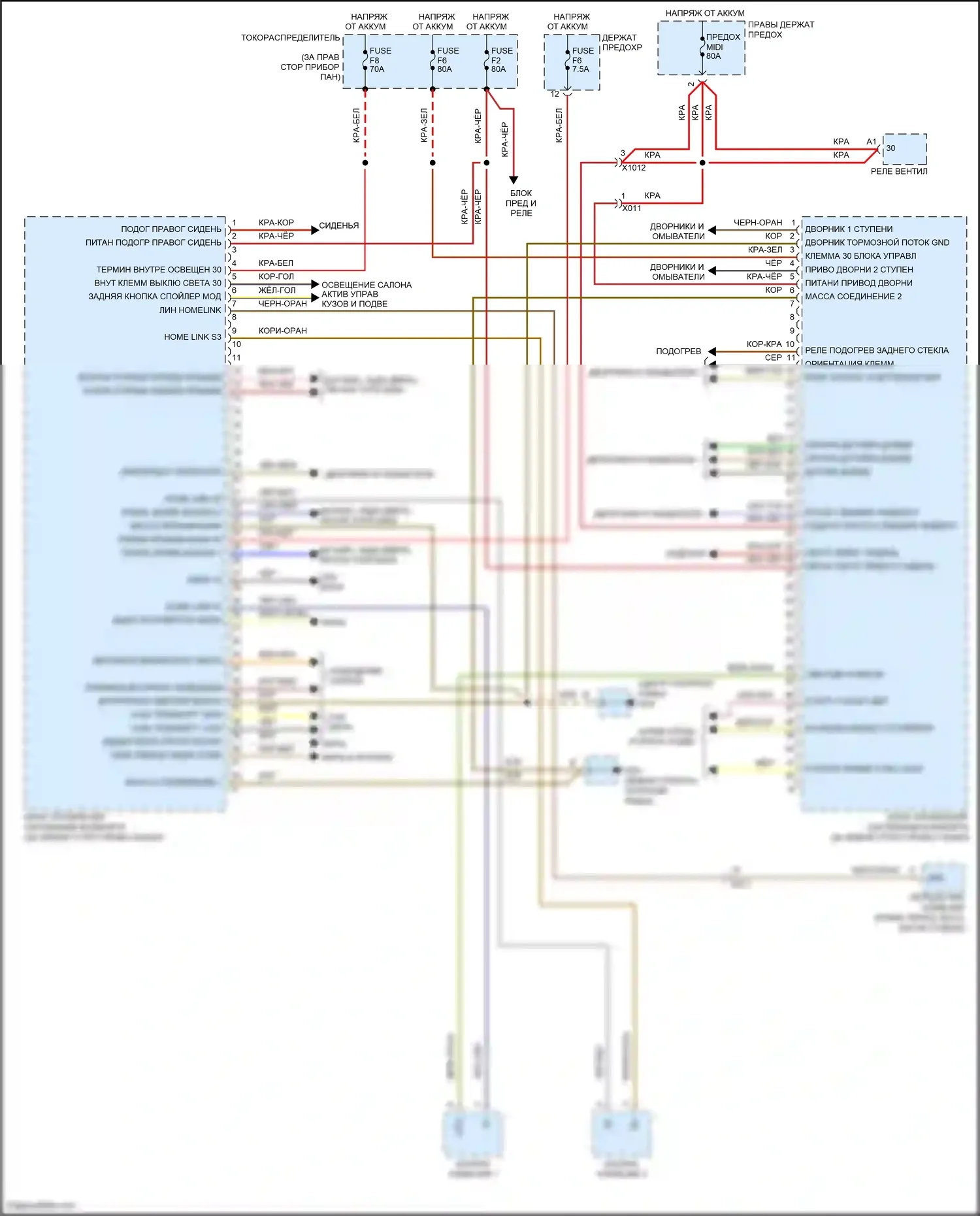 911 Carrera 4S Porsche 991 (2011-2015): Электросхема блока управления системами комфорта 