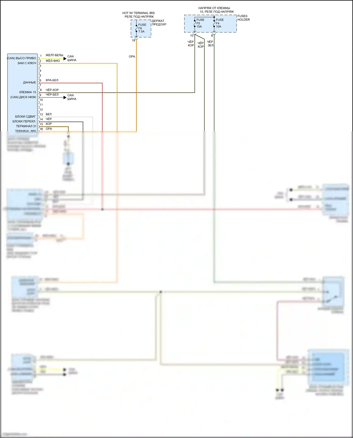 911 Carrera 4S Porsche 991 (2011-2015): Электросхема блокировки селектора, с турбонаддувом 