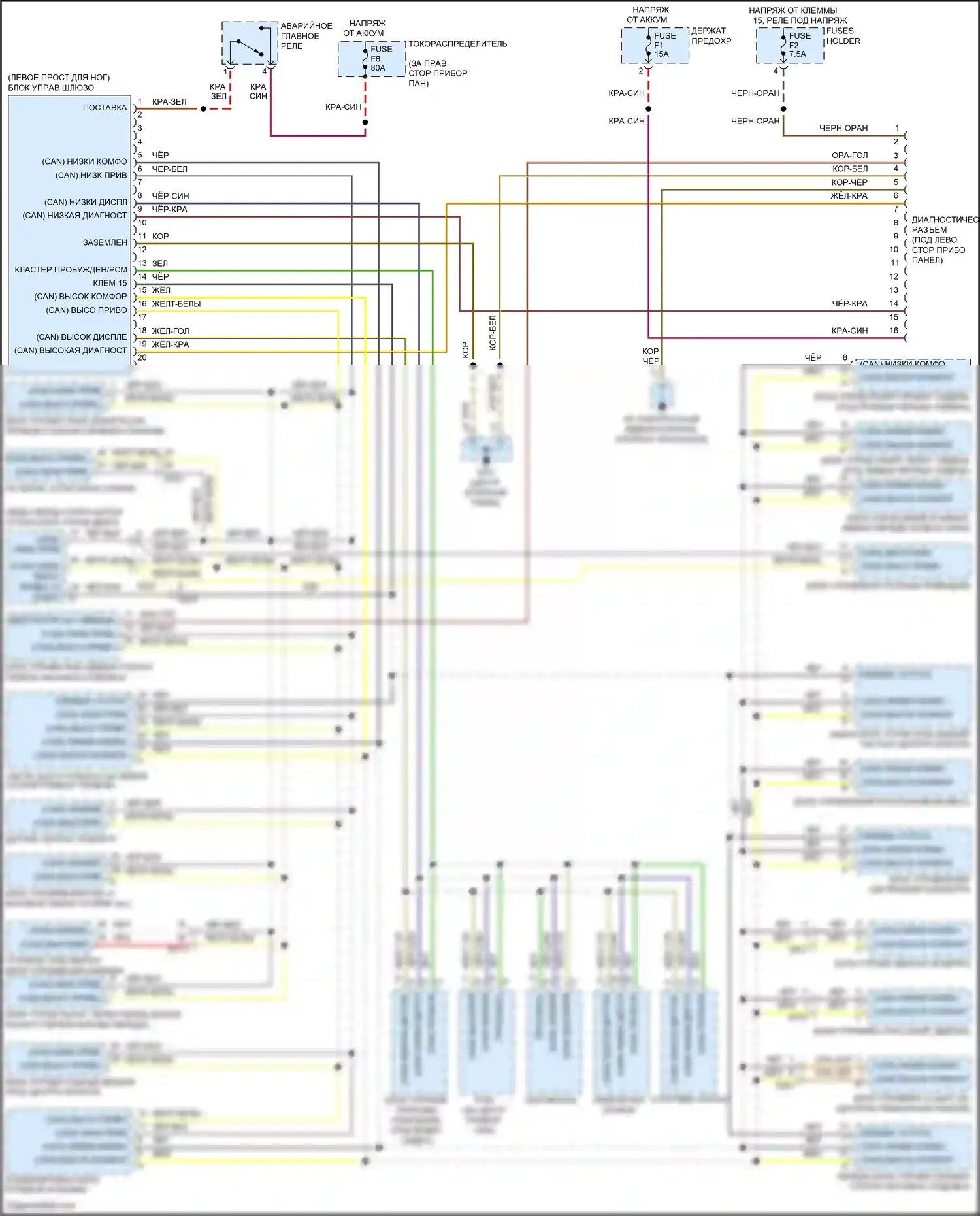 911 Carrera 4S Porsche 991 (2011-2015): Can шина электросхема, с турбонаддувом 