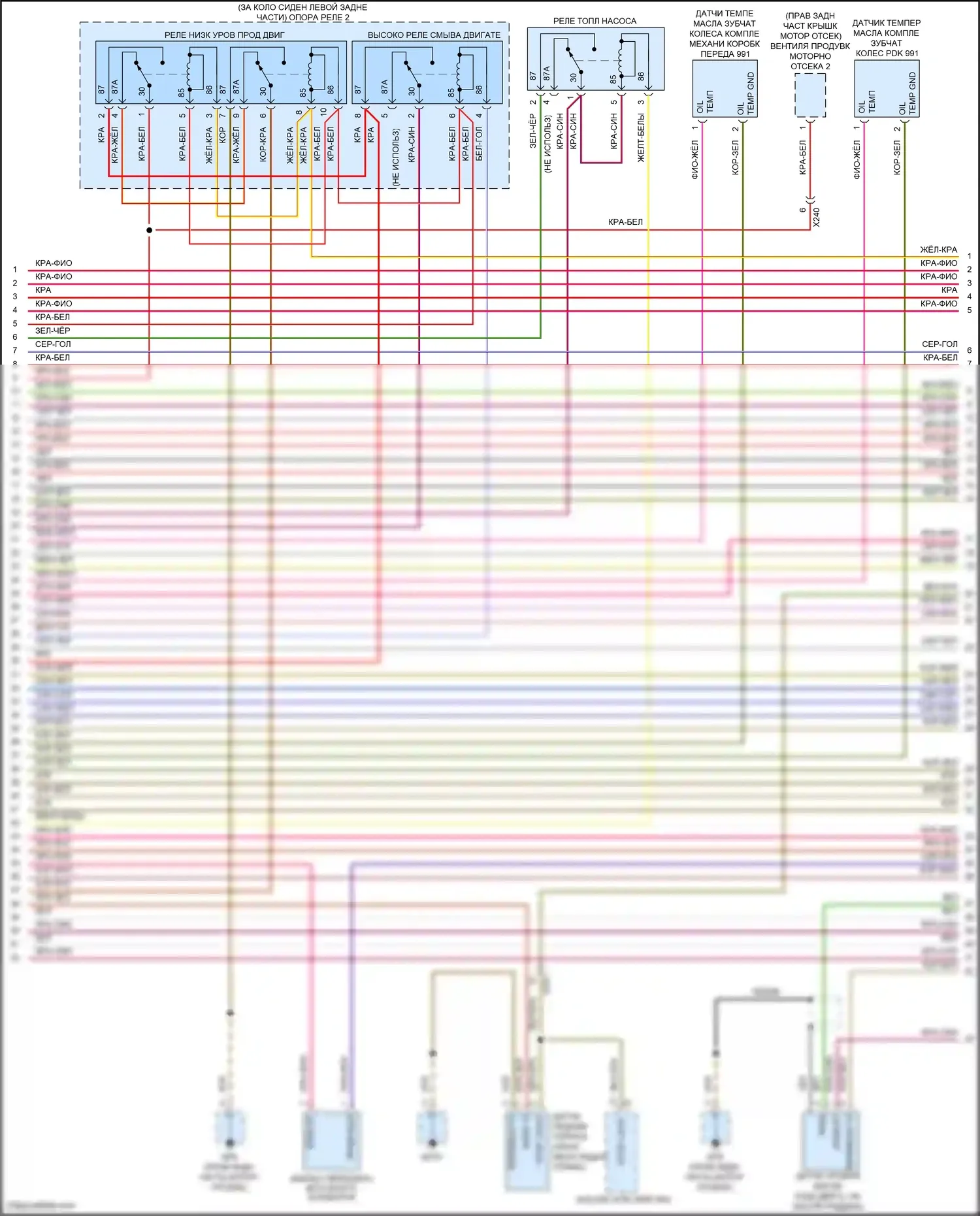 911 Carrera 4S Porsche 991 (2011-2015): Электросхема двигателя 3.8l (4 из 6) 