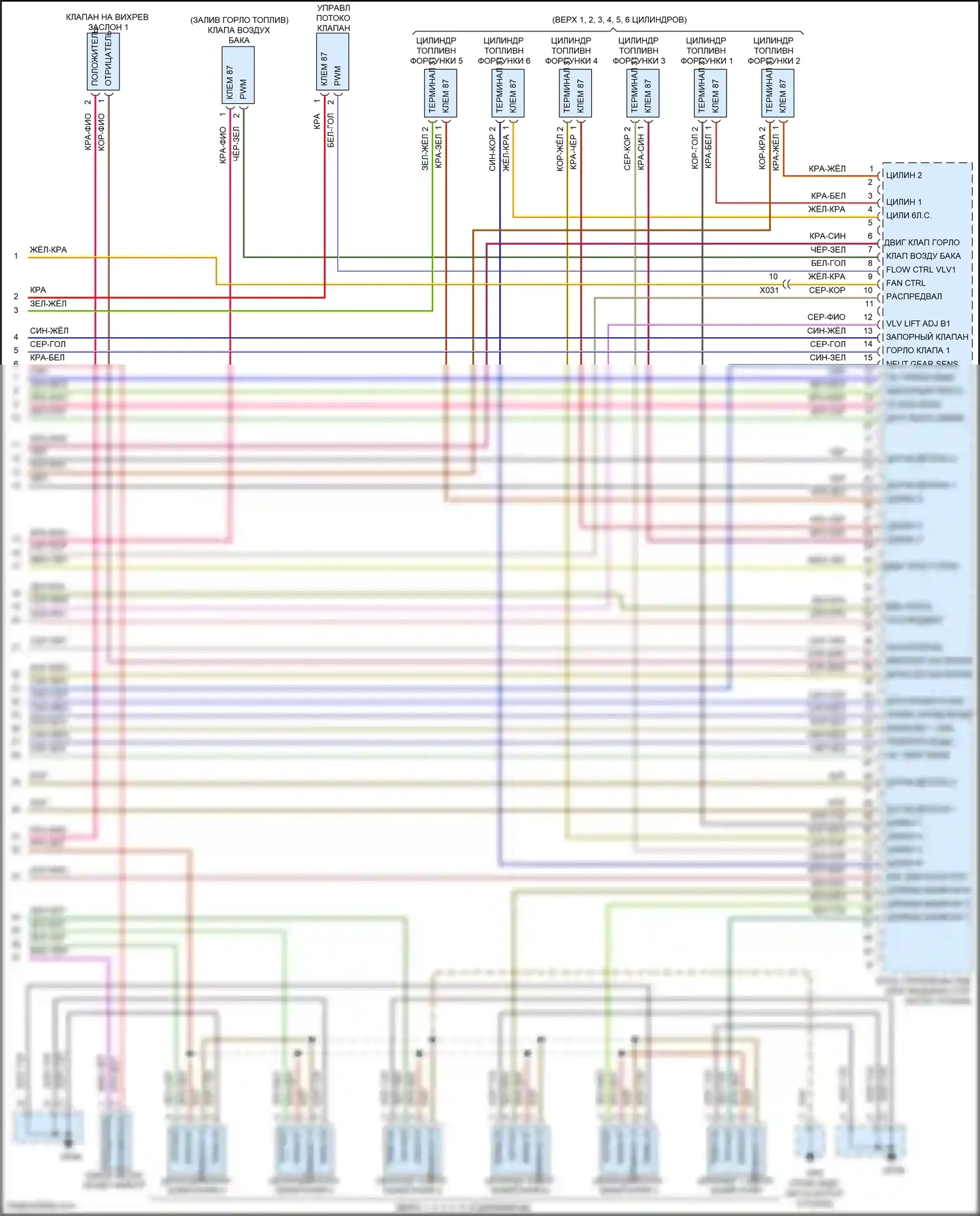 911 Carrera 4S Porsche 991 (2011-2015): Электросхема двигателя 3.8l (6 из 6) 