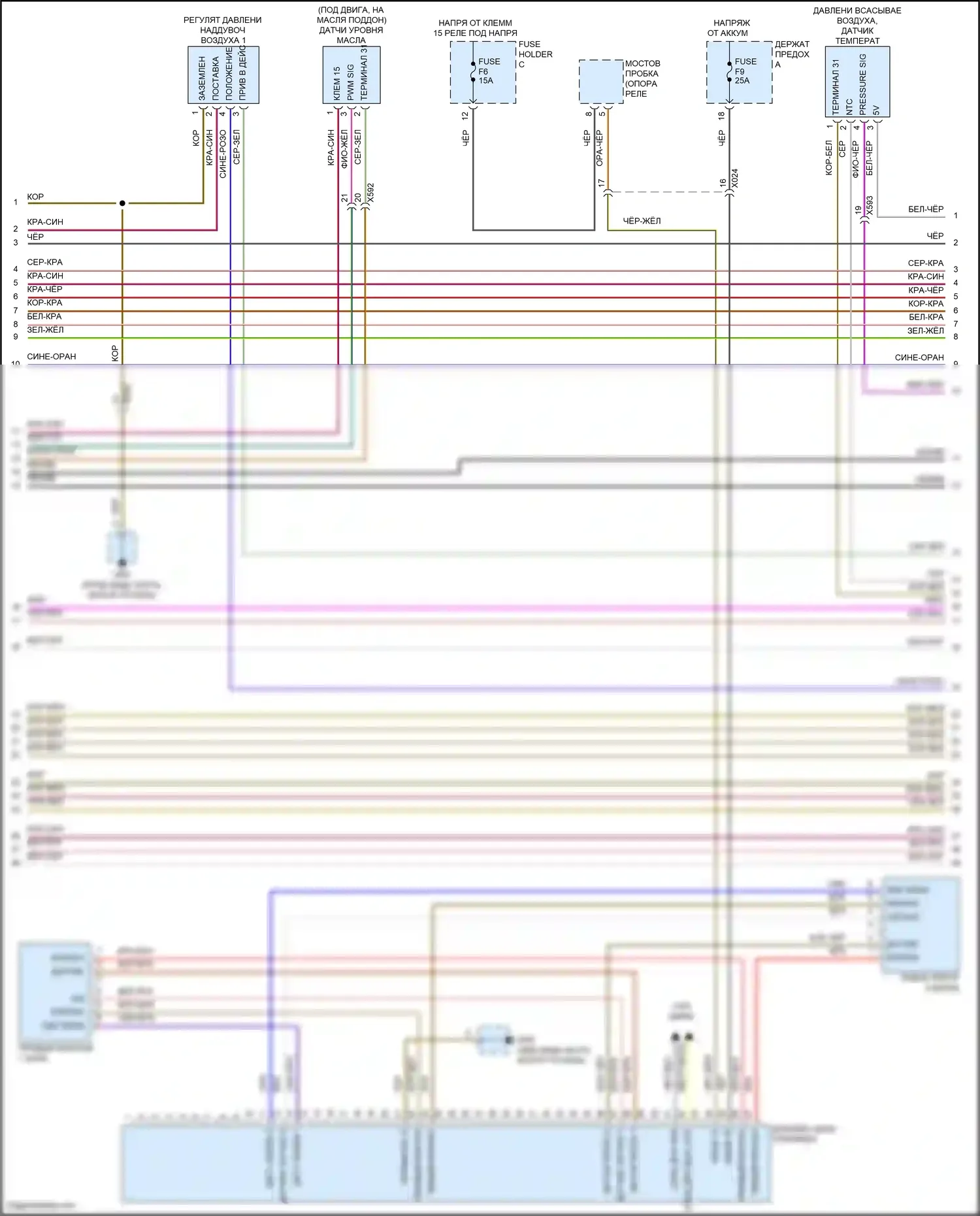 911 Carrera 4S Porsche 991 (2011-2015): Электросхема двигателя 3.8л твин турбо (4 из 5) 