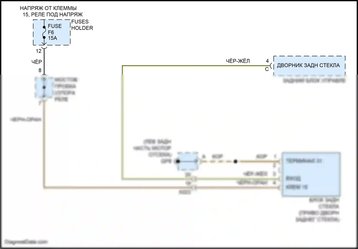 911 Carrera 4S Porsche 991 (2011-2015): Электросхема заднего дворника, с турбо 