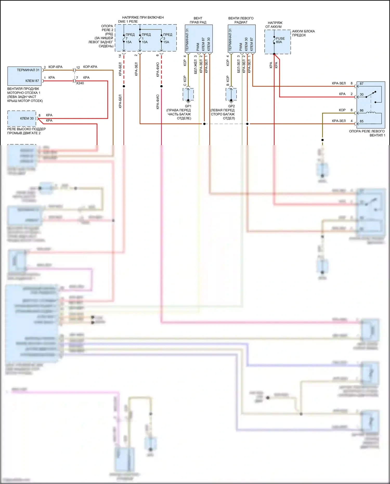 911 Carrera 4S Porsche 991 (2011-2015): Электросхема климат контроля, без турбо (3 из 3) 