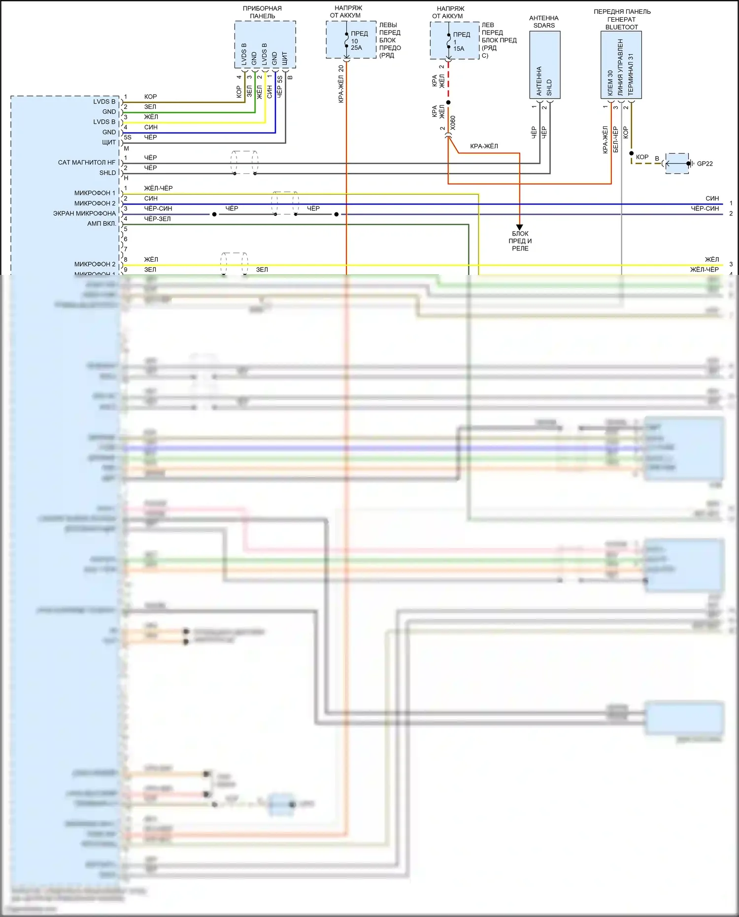 911 Carrera 4S Porsche 991 (2011-2015): Электросхема магнитолы премиум-класса, без турбо, без bose (1 из 3) 