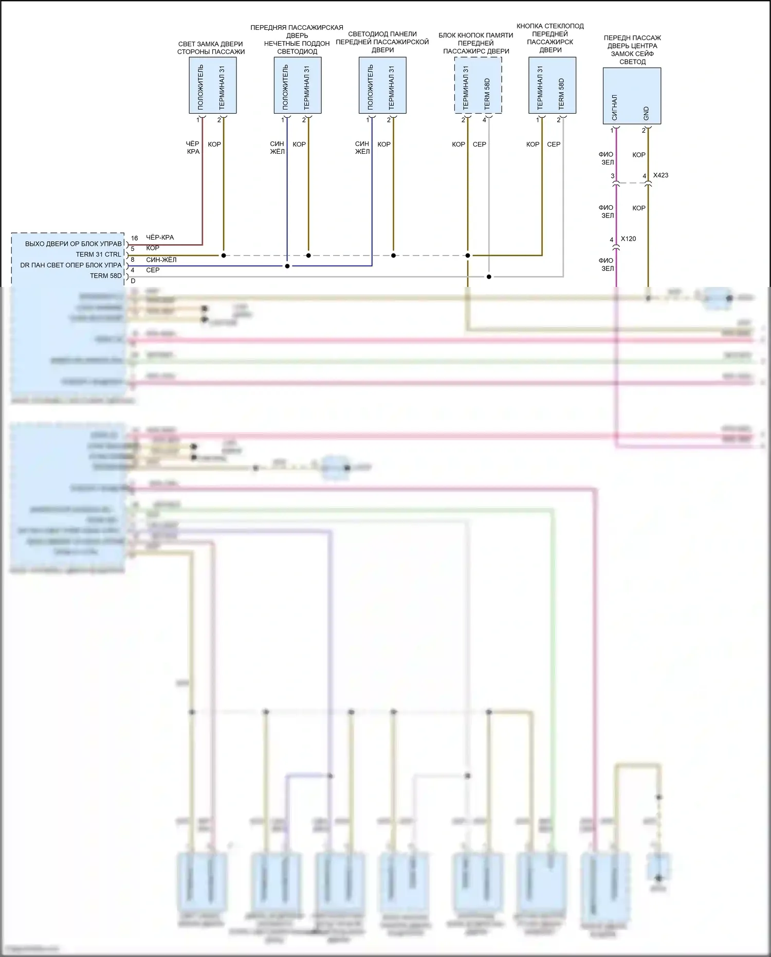 911 Carrera 4S Porsche 991 (2011-2015): Электросхема освещения салона, без турбо (1 из 3) 