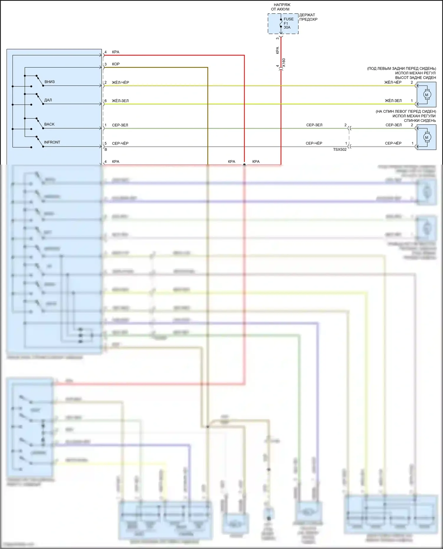 911 Carrera 4S Porsche 991 (2011-2015): Питание водительского сиденья электросхема с турбонаддувом, за исключением базовой 