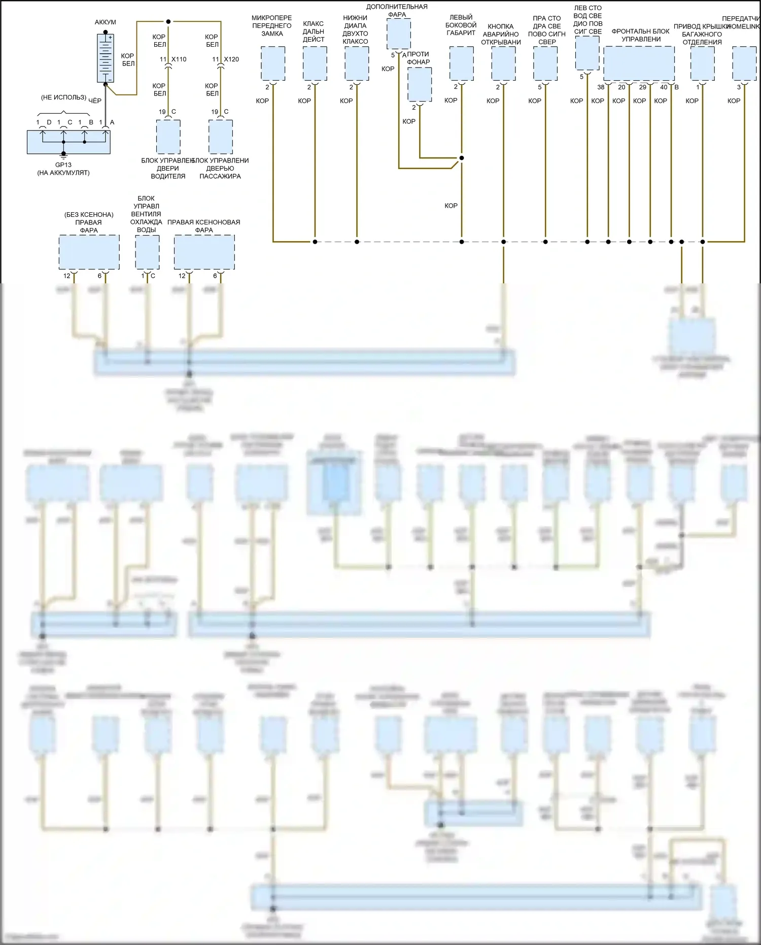911 Carrera 4S Porsche 991 (2011-2015): Электросхема разводки массы, с турбонаддувом (1 из 4) 
