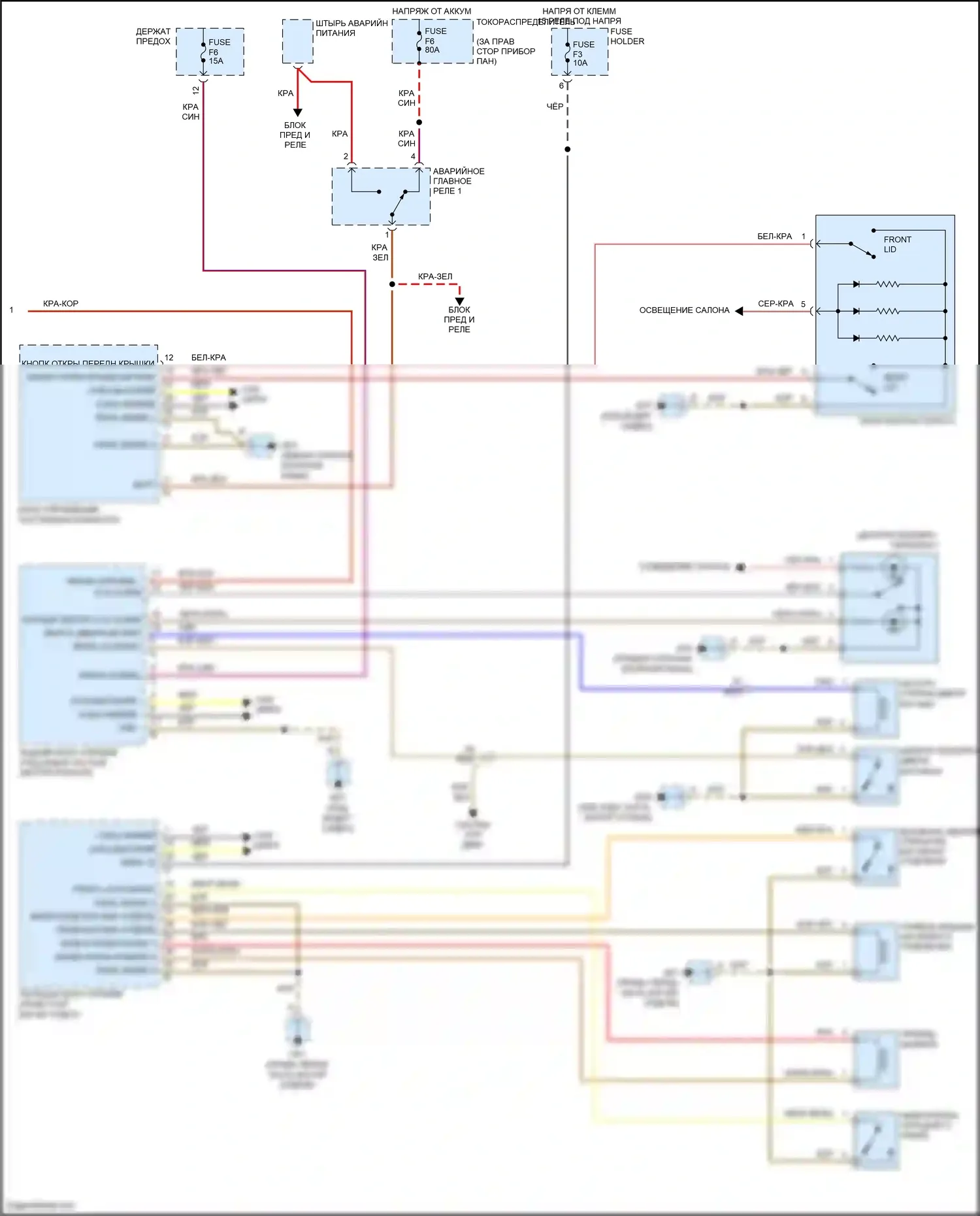 911 Carrera 4S Porsche 991 (2011-2015): Электросхема центрального замка, с турбонаддувом (1 из 2) 