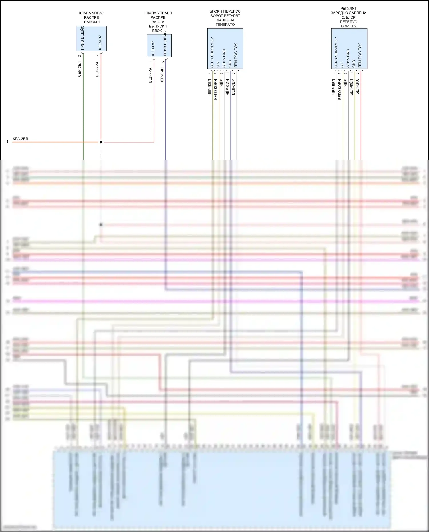 911 Carrera 4S Porsche 992 (2018-2024): Электросхема двигателя 3.8л турбо (5 из 9) 