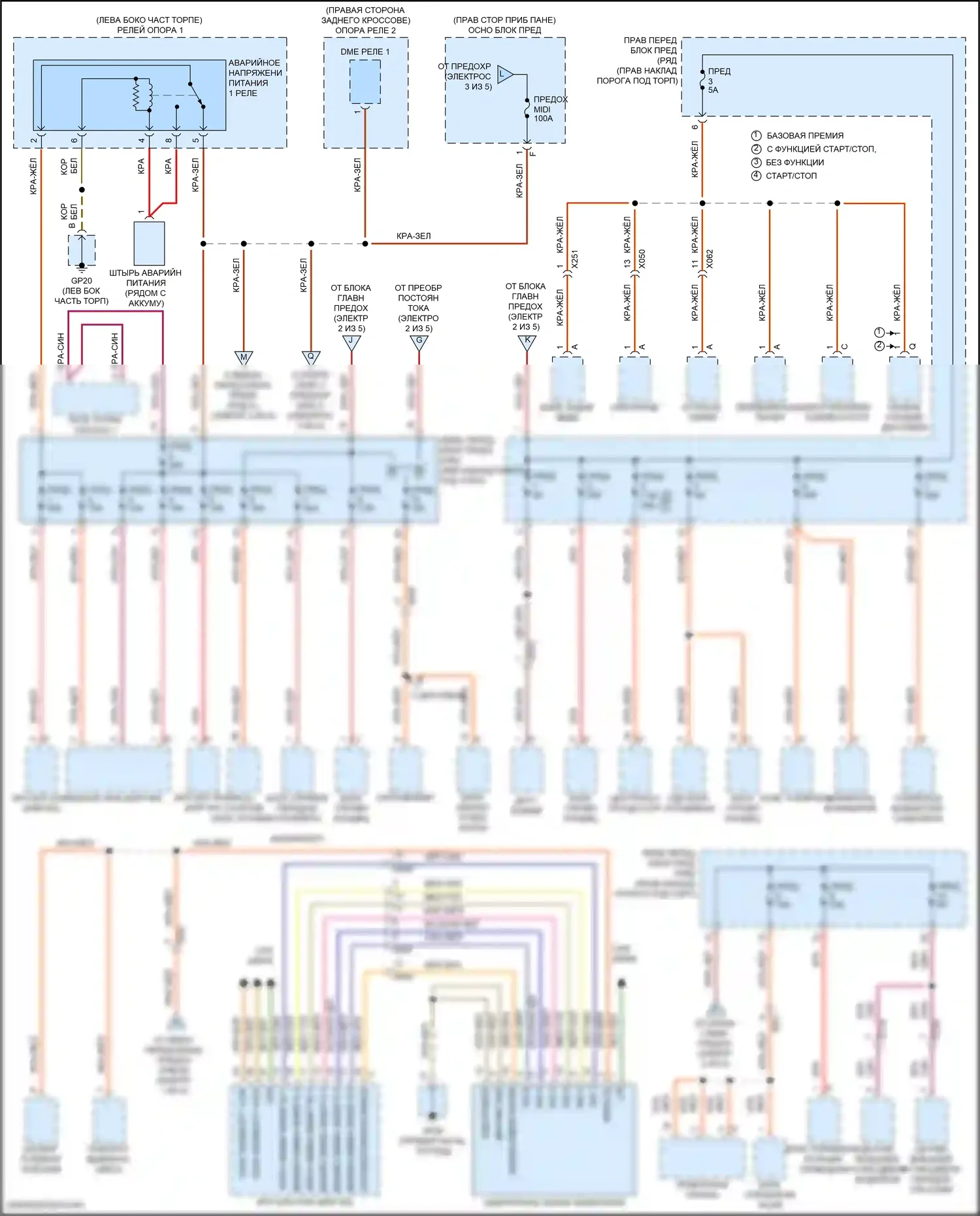 911 Carrera GTS Porsche 991 рестайлинг (2015-2019): Электросхема блока предохранителей реле (4 из 5) 