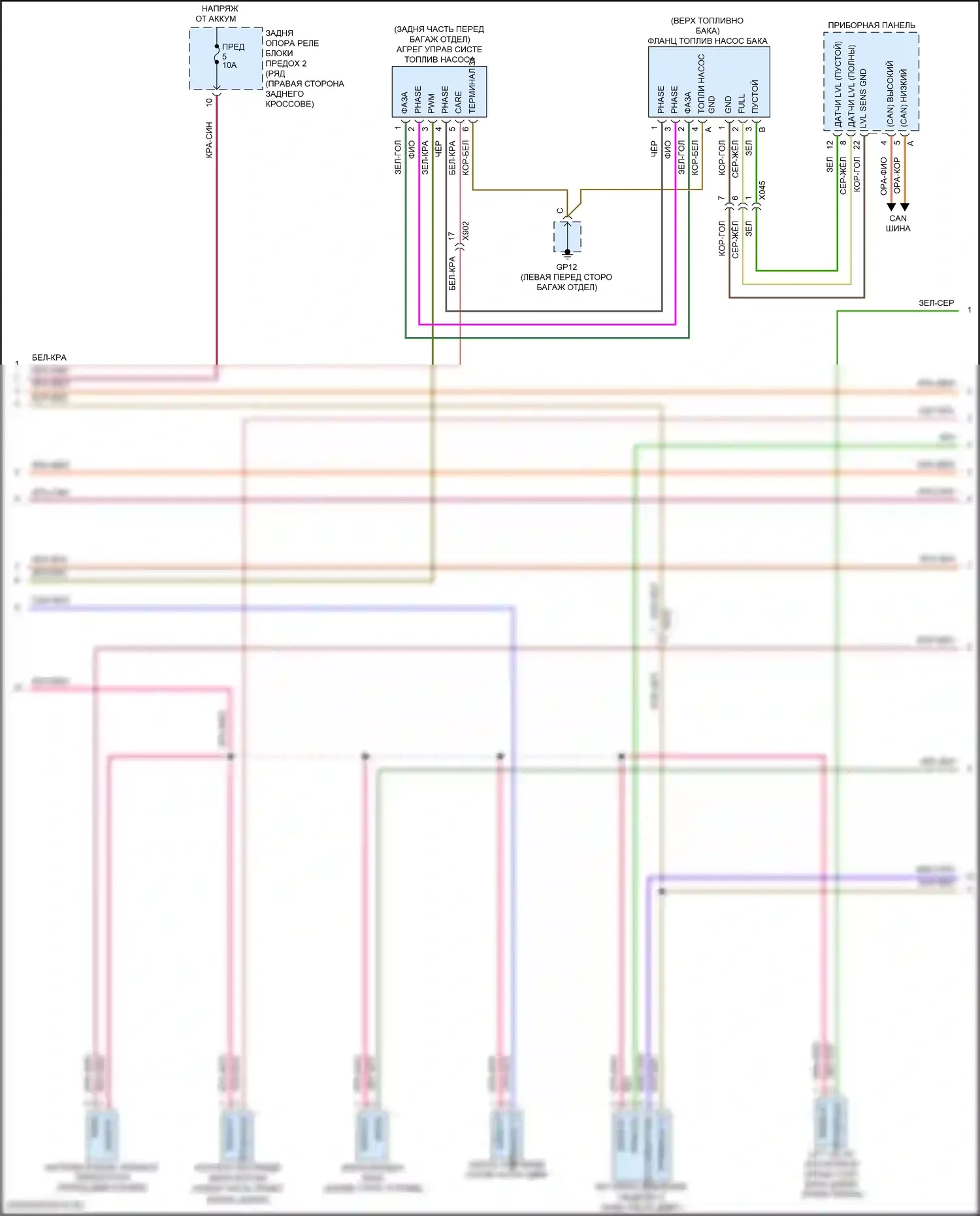 911 Carrera GTS Porsche 991 рестайлинг (2015-2019): Электросхема двигателя 3.8л турбо (4 из 7) 