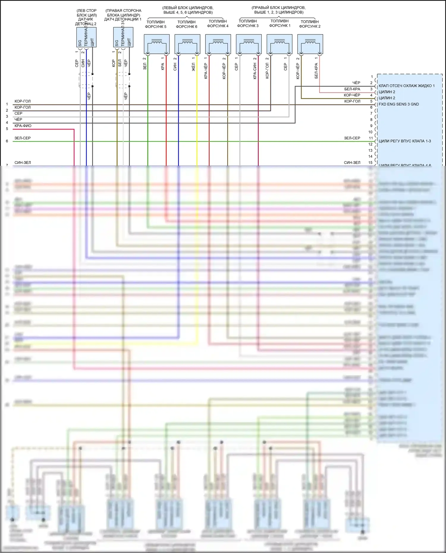 911 Carrera GTS Porsche 991 рестайлинг (2015-2019): Электросхема двигателя 3,0л турбо (7 из 7) 