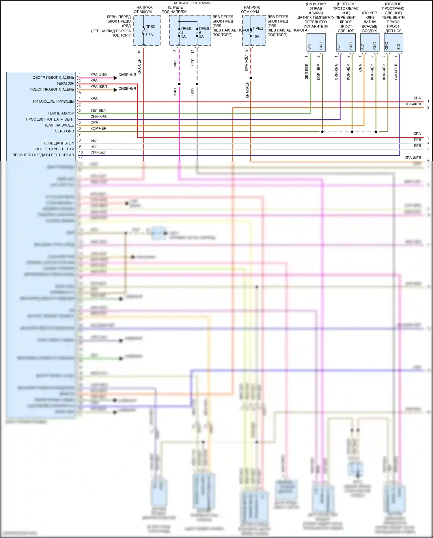 911 Carrera GTS Porsche 991 рестайлинг (2015-2019): Электросхема климат контроля (1 из 4) 