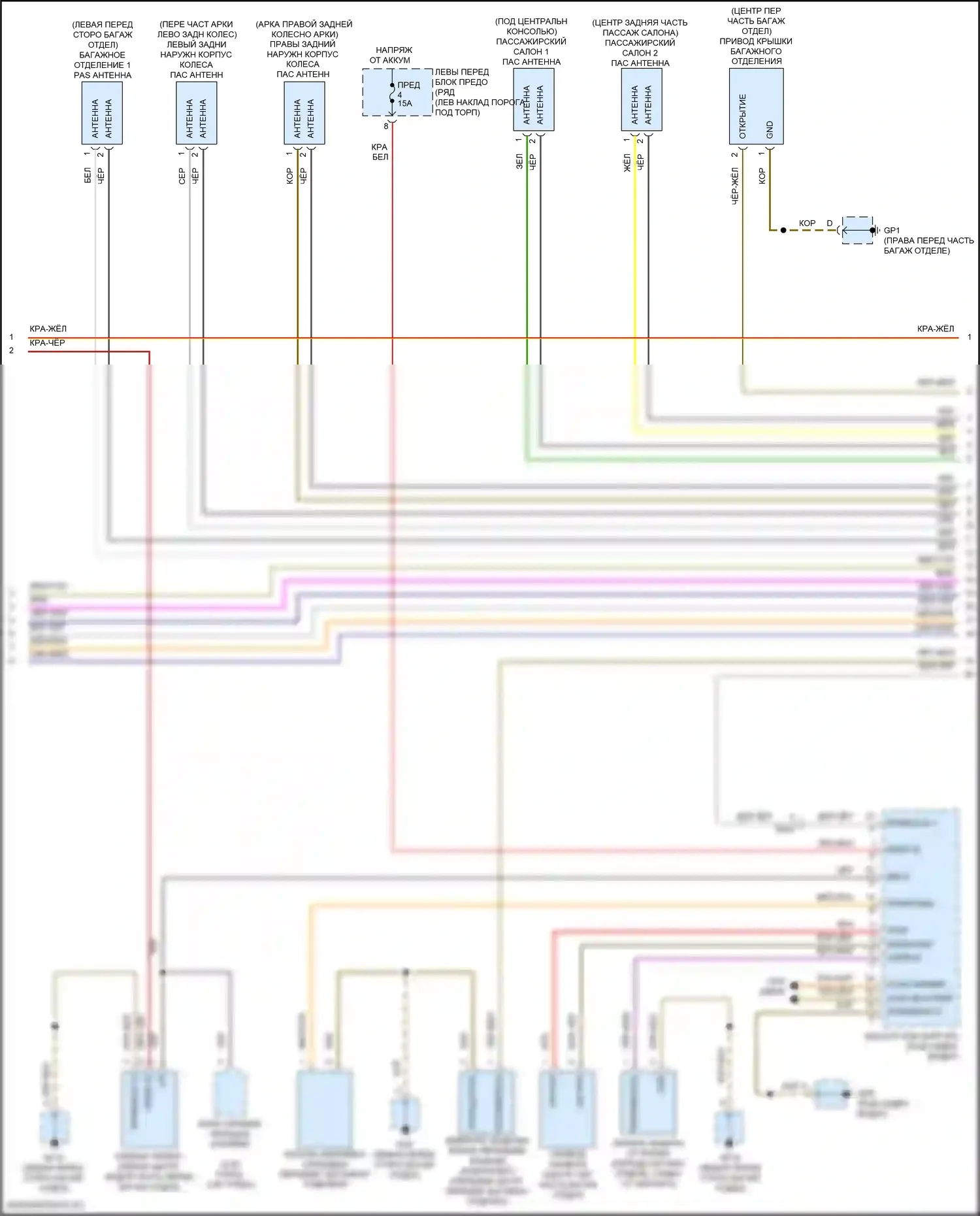 911 Carrera GTS Porsche 991 рестайлинг (2015-2019): Сигнализации электросхема (2 из 3) 