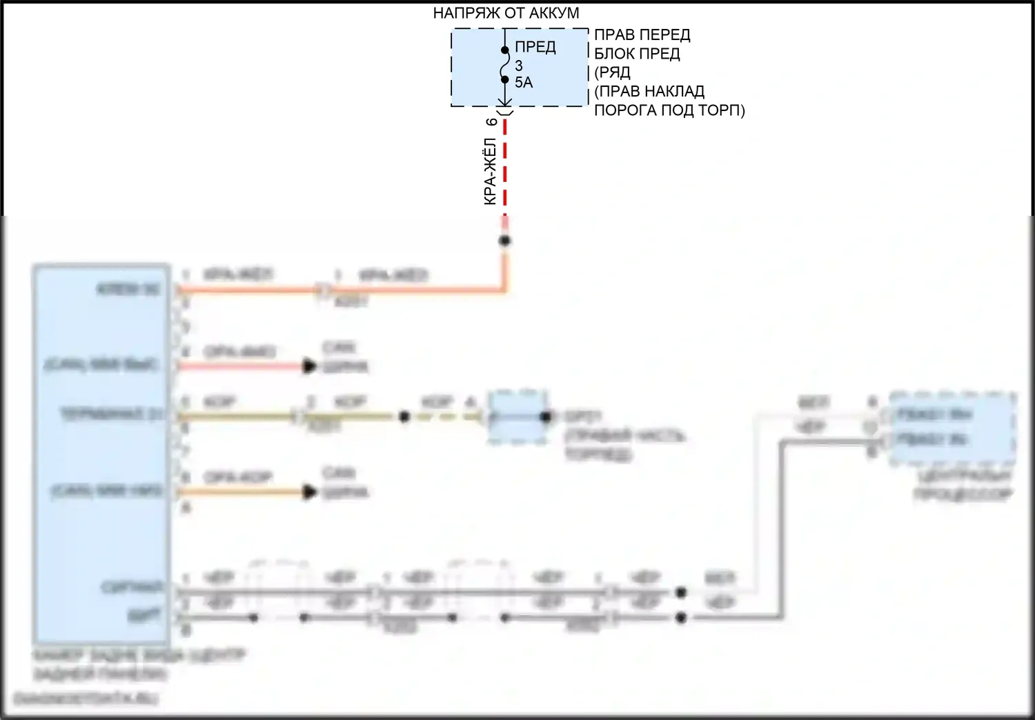 911 Carrera GTS Porsche 991 рестайлинг (2015-2019): Электросхема задней камеры 
