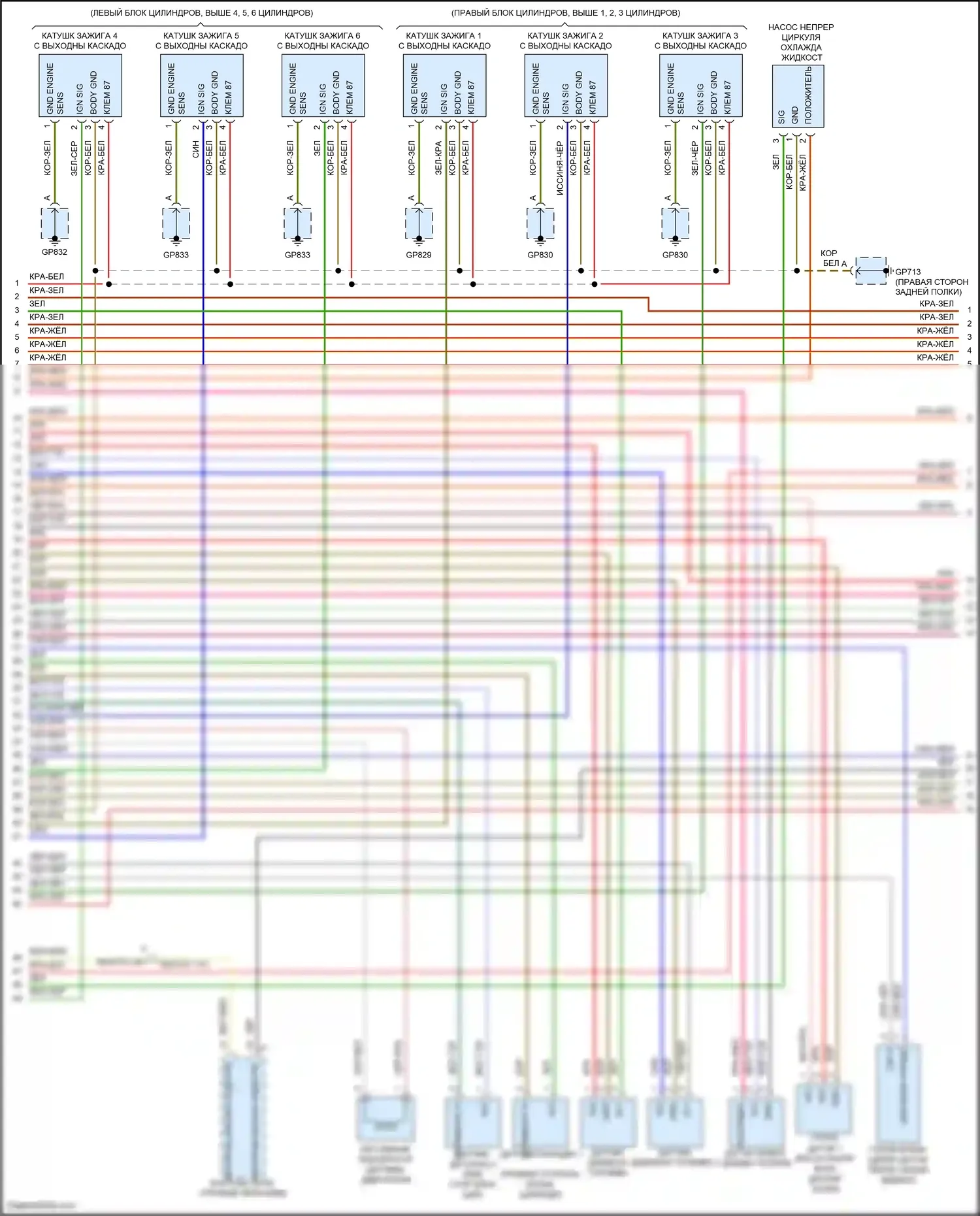 911 Carrera GTS Porsche 992 (2018-2024): Электросхема двигателя 3.8л турбо (2 из 9) 