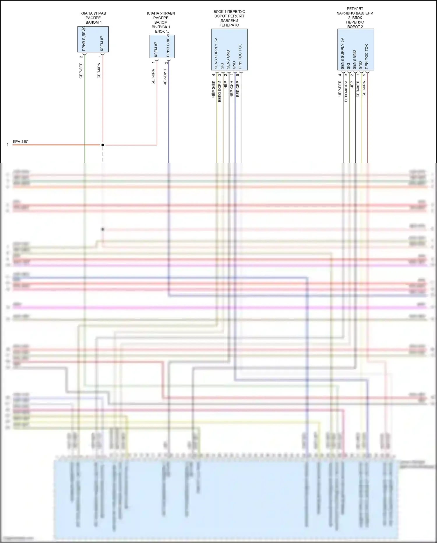 911 Carrera GTS Porsche 992 (2018-2024): Электросхема двигателя 3.8л турбо (5 из 9) 